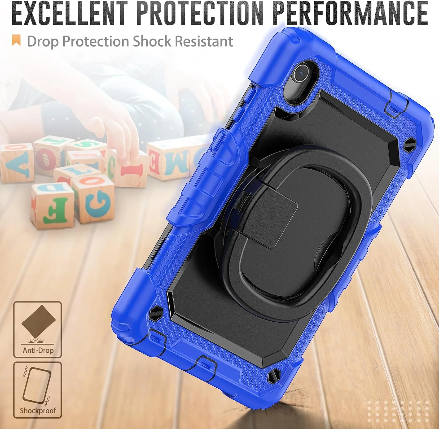 کیف تبلت مسافرتی سازگار با لنوو تب M8 HD 8 اینچ TB-8505F/8505X/8705F مدل 2019/2020 به همراه محافظ صفحه نمایش، کاور محافظتی مقاوم تمام بدنه با دسته چرخان سیلیکونی