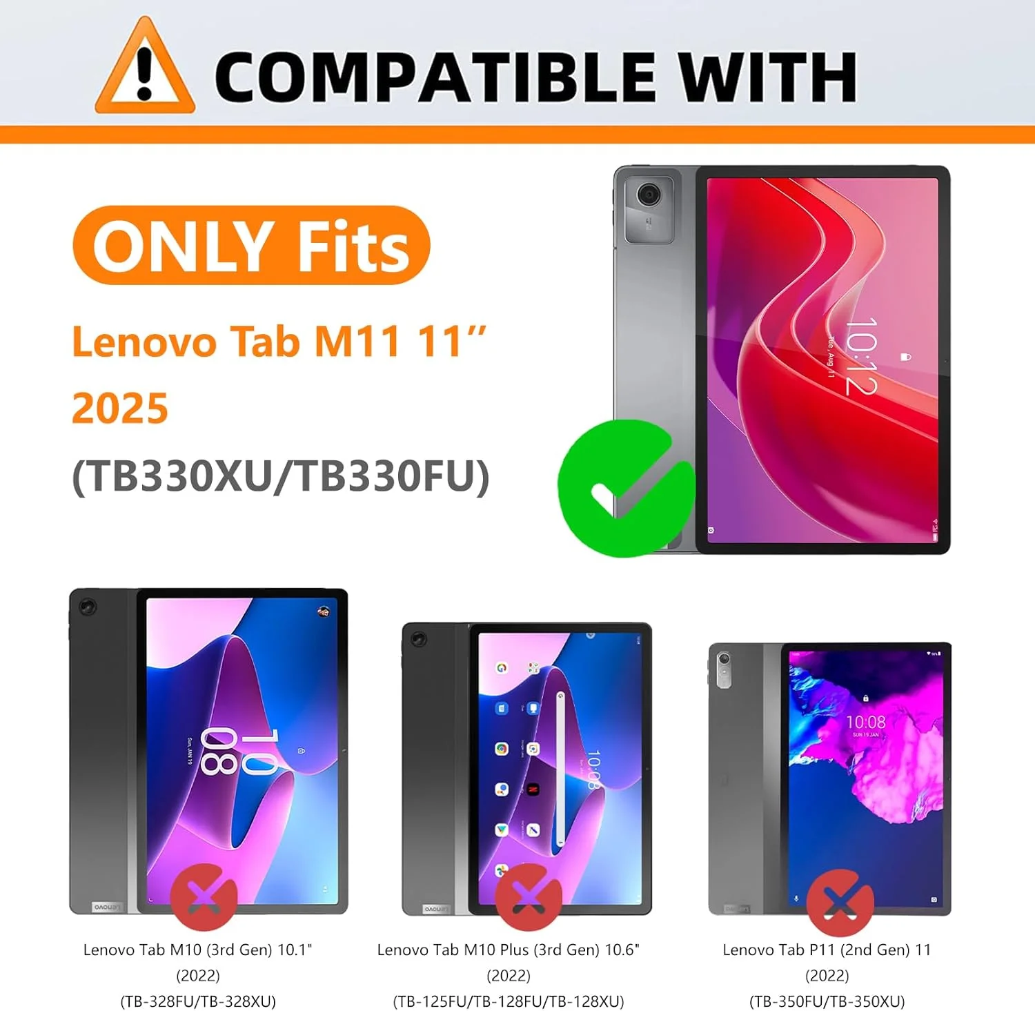 کاور AsWant برای تبلت Lenovo Tab M11، کاور لوازم جانبی فوق العاده نازک تبلت با عملکرد کیف پول و عملکرد استند، سازگار با Lenovo Tab M11 2024، قرمز