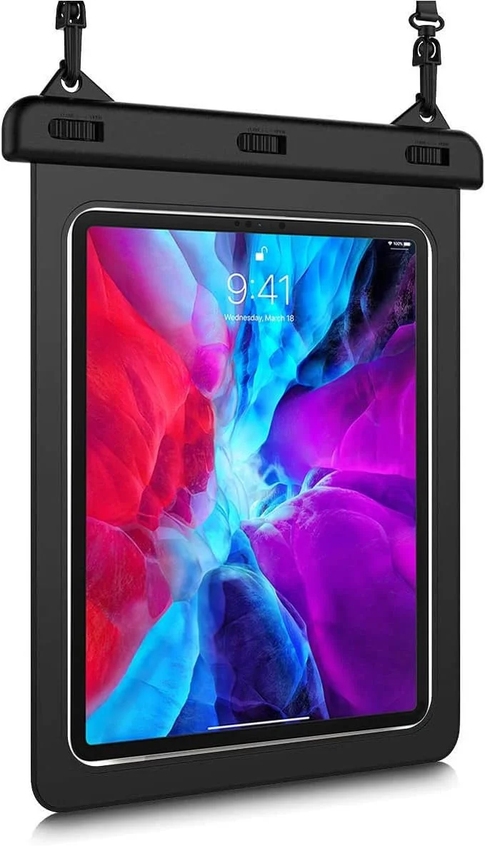 کیف ضد آب HopMore برای آیپد سامسونگ لنوو، کیف مقاوم در برابر آب تبلت برای پد پرو 12.9 اینچ 5/4/3، آیپد پرو 11 اینچ (2021)، آیپد ایر 2022/2020 10.9 اینچ، لنوو تب P11 پلاس 11 اینچ (10.6-12.9 اینچ)