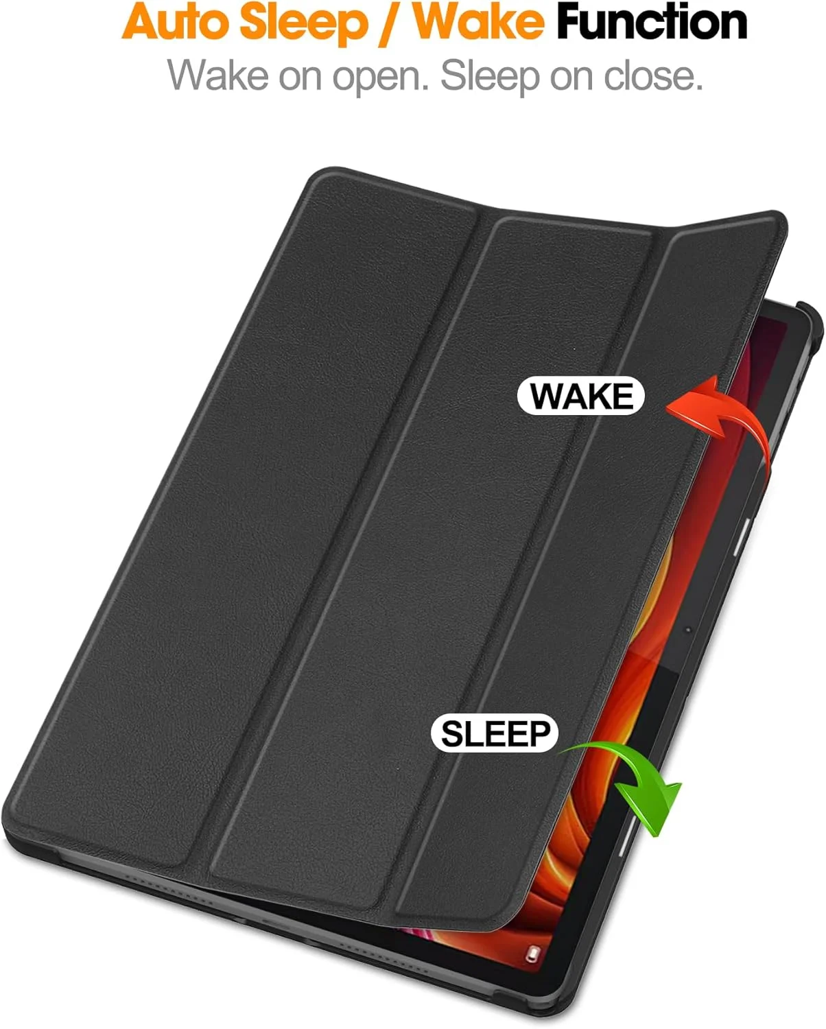 کیف تبلت RanTuo برای Lenovo Tab K11 Plus، چرم PU، سبک و نازک، ضد آب، ضد گرد و غبار، کیف محافظ ضد افتادن برای Lenovo Tab K11 Plus. (مشکی)