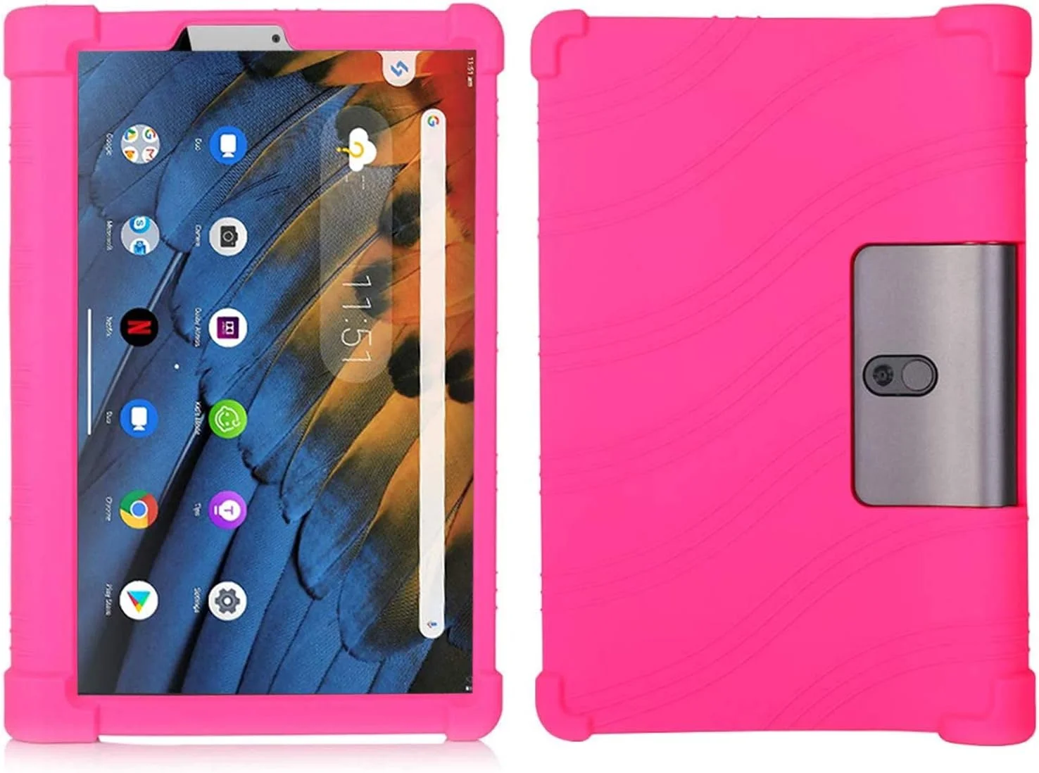 کیف محافظ تبلت QYiiD برای تبلت 10.1 اینچی Lenovo Yoga Tab 3، کاور محافظ سبک وزن سیلیکونی نرم و ضد ضربه مناسب کودکان برای تبلت 10.1 اینچی Yoga Tab3 مدل TB-X50F، رز