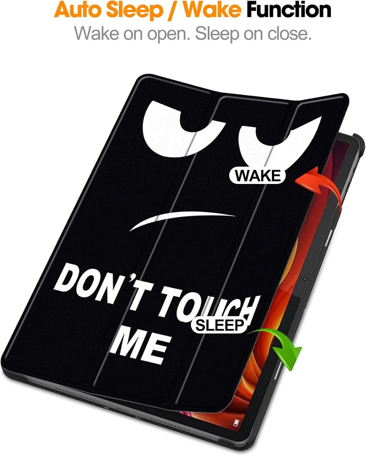 کیف تبلت RanTuo برای Lenovo Tab K11 Plus، چرم PU، سبک و نازک، ضد آب، ضد گرد و غبار، قاب محافظ ضد افتادن برای Lenovo Tab K11 Plus. (چشم های درشت)