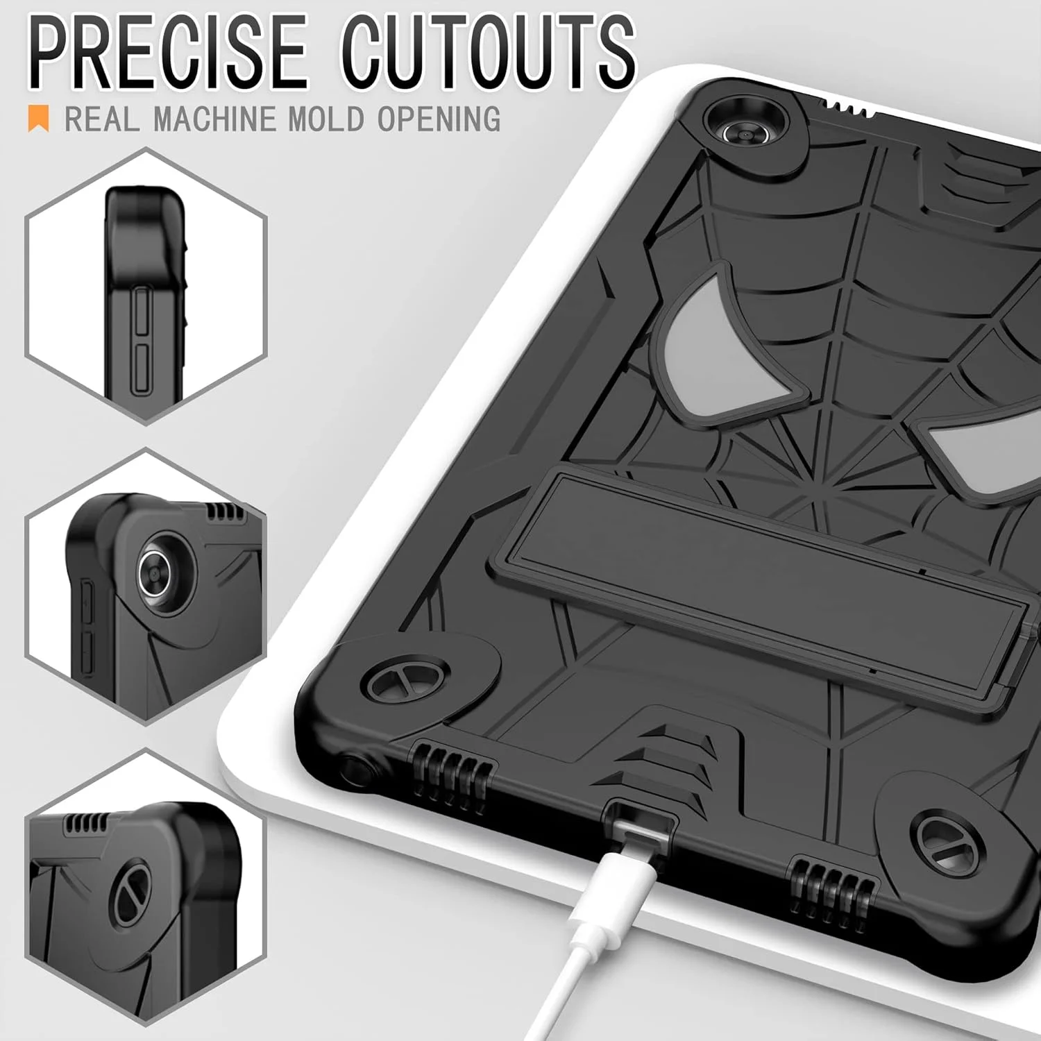 کیف تبلت مسافرتی سازگار با تبلت Lenovo Tab M10 Plus 10.6 اینچ 2022 TB-125F/128F، قاب محافظ بادوام و مقاوم در برابر ضربه با پایه یکپارچه + بند شانه