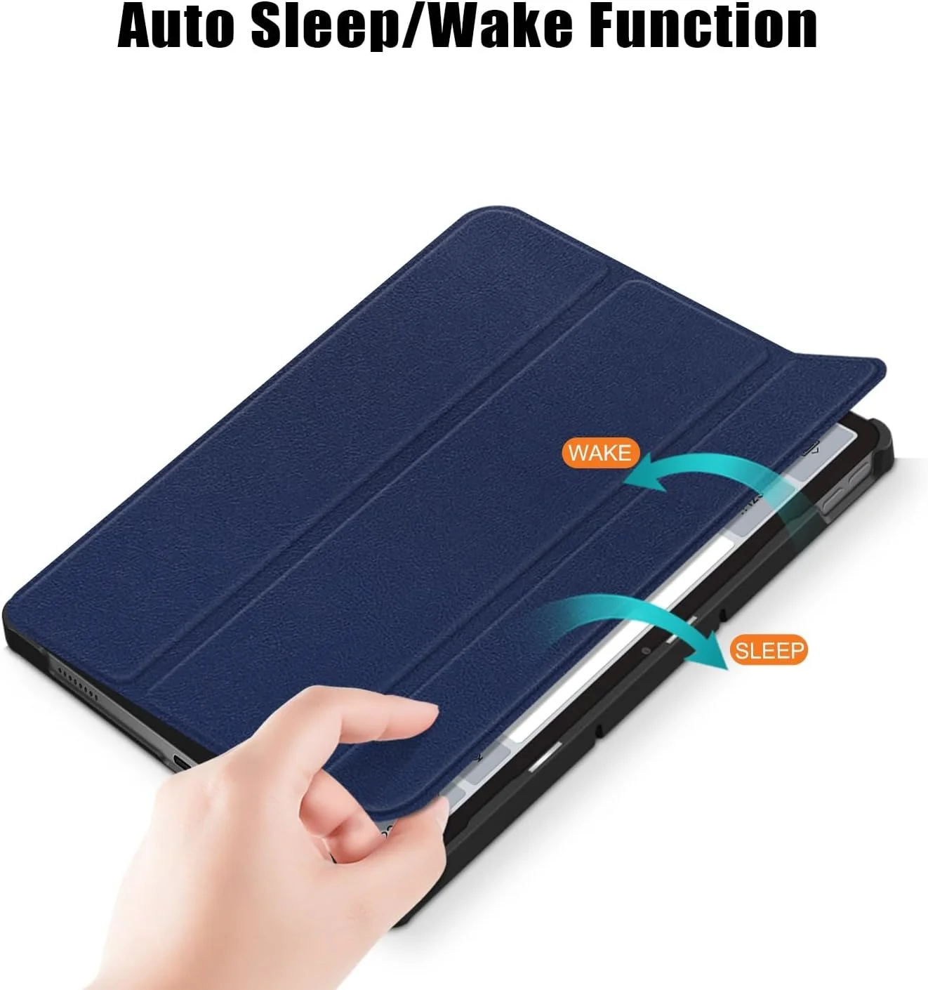 کیف تبلت مسافرتی سازگار با تبلت Lenovo Tab P11 (نسل دوم) TB-350 11.5 اینچی، کیف تبلت هوشمند سه تایی، فوق العاده باریک و سبک وزن با پوشش پشتی سخت رایانه شخصی، پوشش فولیو، خودکار