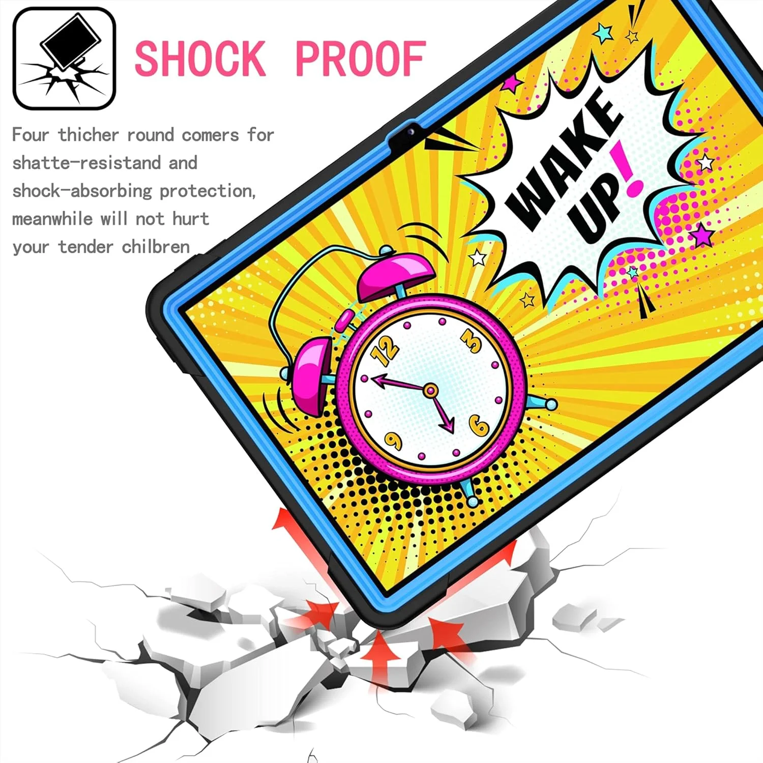 کیف تبلت Fegishilly سازگار با کیف Lenovo Tab P11، محافظ تبلت کودکانه با پایه برای Lenovo P11 TB-J606F (طلایی رز)