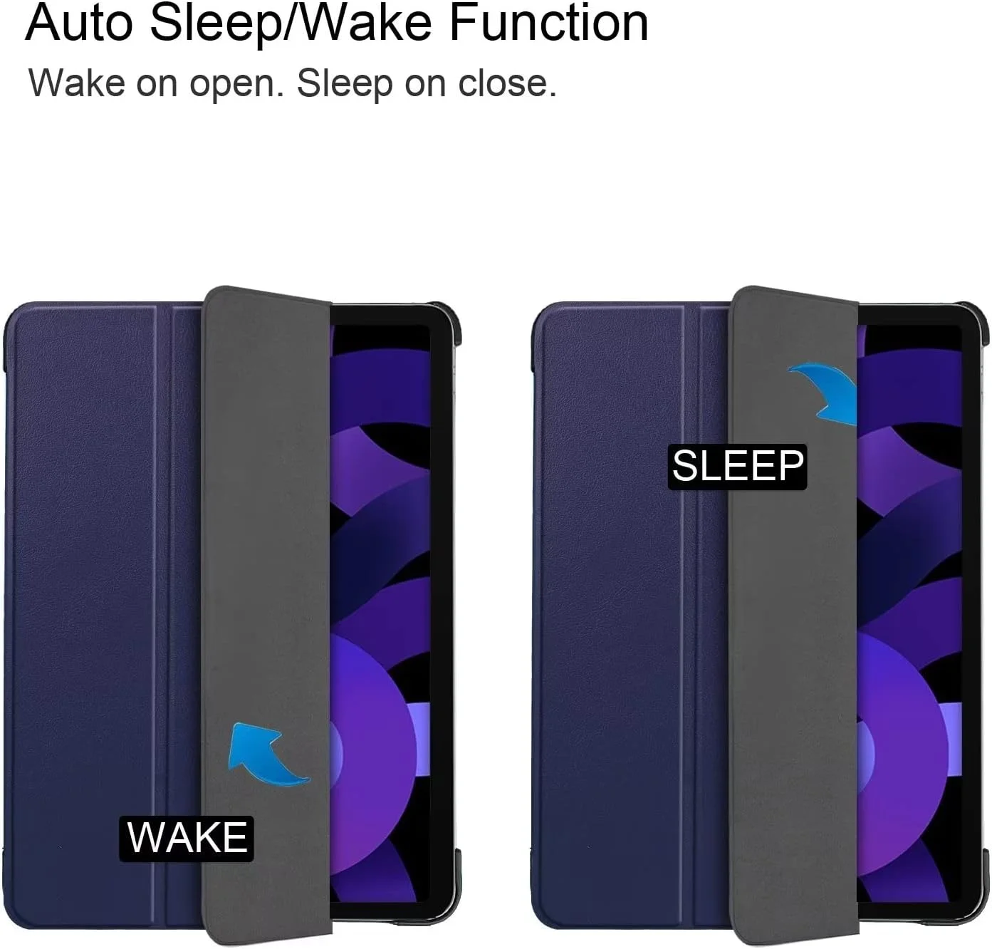 کیف تبلت RanTuo برای Lenovo Tab M8 (HD)، چرم PU، سبک و نازک، ضد آب، ضد گرد و غبار، محافظ ضد افتادن برای Lenovo Tab M8 (HD). (آبی سرمه ای)