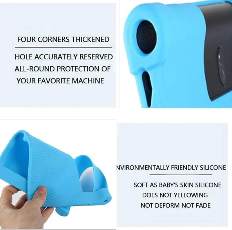 کیف محافظ تبلت Lenovo Yoga Tab 3 8 اینچی، سبک وزن، سیلیکونی، مقاوم در برابر ضربه، مناسب کودکان، آبی