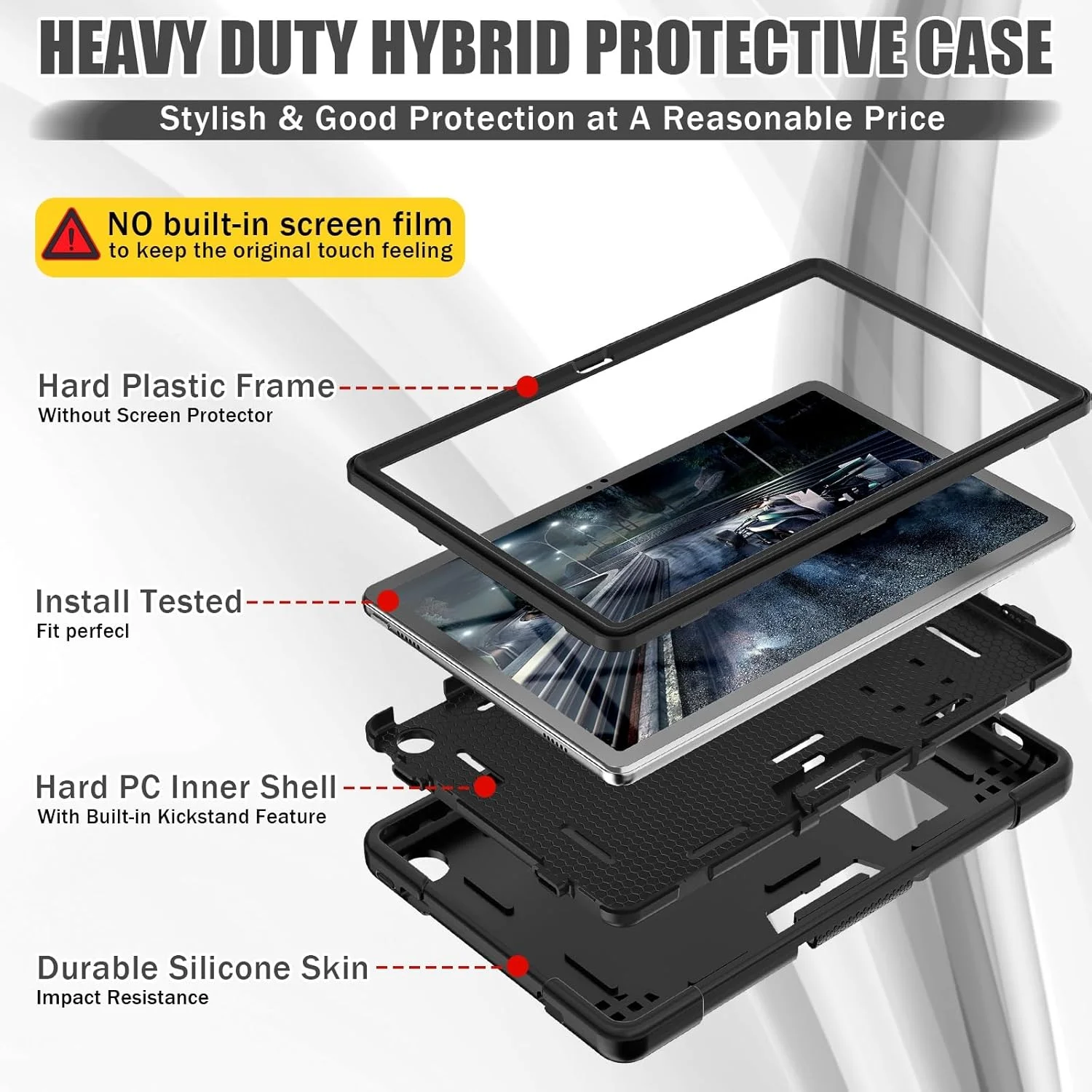کیف محافظ تبلت مناسب برای تبلت لنوو تب M10 پلاس (نسل سوم) 10.6 اینچی TB-125F/128F (2022)، کیف سیلیکونی تبلت با پایه نگهدارنده، محافظ بادوام کیف محافظ تبلت مناسب برای تبلت لنوو تب M10 پلاس (نسل سوم) 10.6 اینچی TB-125F/128F (2022)، کیف سیلیکونی تبلت با پایه نگهدارنده، محافظ بادوام