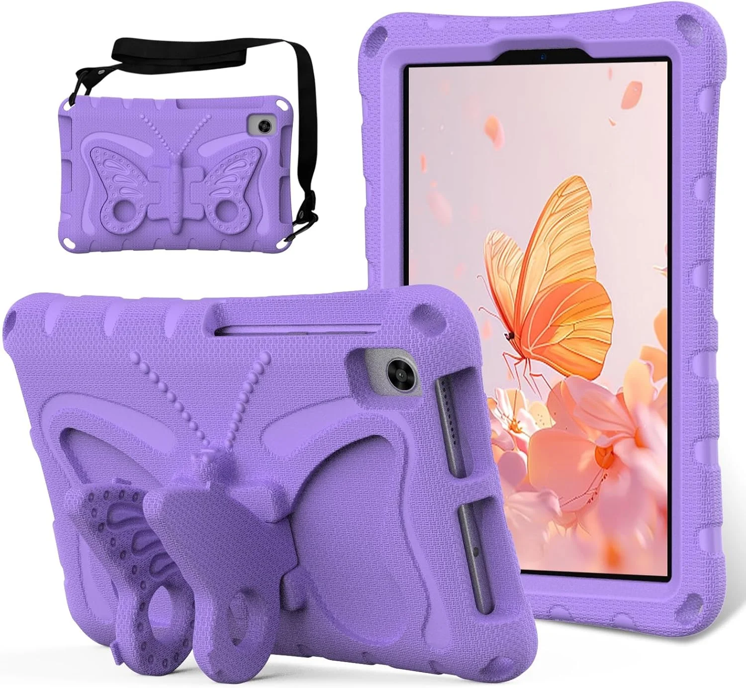 کیف مسافرتی تبلت سازگار با تبلت Lenovo Tab M8 نسل 4 اینچ 8 مدل 2023 TB-300FU/TB-300XU، سبک وزن، ضد ضربه، محافظ کودکانه، بند شانه، پروانه، کاور کیف مسافرتی تبلت سازگار با تبلت Lenovo Tab M8 نسل 4 اینچ 8 مدل 2023 TB-300FU/TB-300XU، سبک وزن، ضد ضربه، محافظ کودکانه، بند شانه، پروانه، کاور