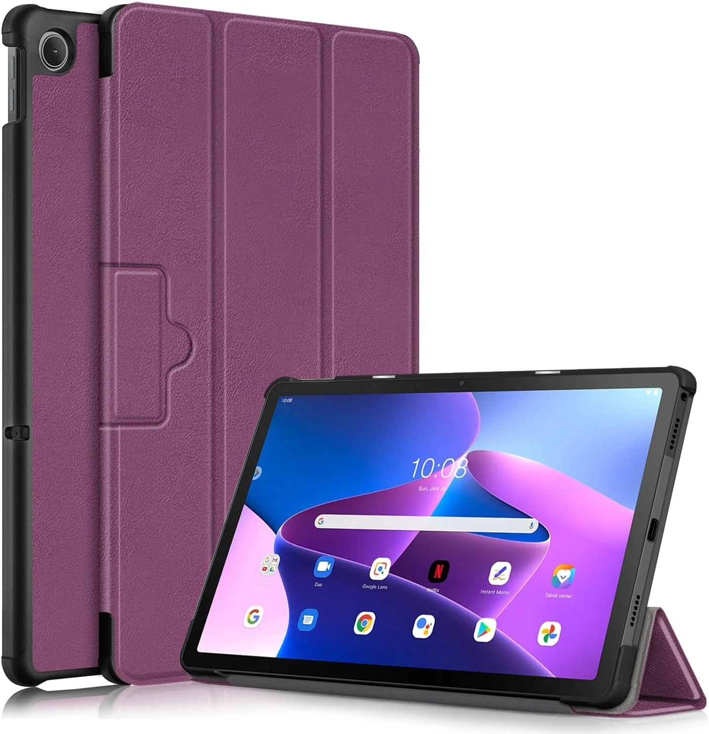 کیف تبلت مسافرتی سازگار با تبلت لنوو تب M10 پلاس 2022 10.6 اینچی TB-125F/128F، کیف تبلت هوشمند سه تایی، کیف سخت و سبک وزن فوق العاده باریک سازگار با کامپیوتر با پوشش پشتی کیف تبلت مسافرتی سازگار با تبلت لنوو تب M10 پلاس 2022 10.6 اینچی TB-125F/128F، کیف تبلت هوشمند سه تایی، کیف سخت و سبک وزن فوق العاده باریک سازگار با کامپیوتر با پوشش پشتی