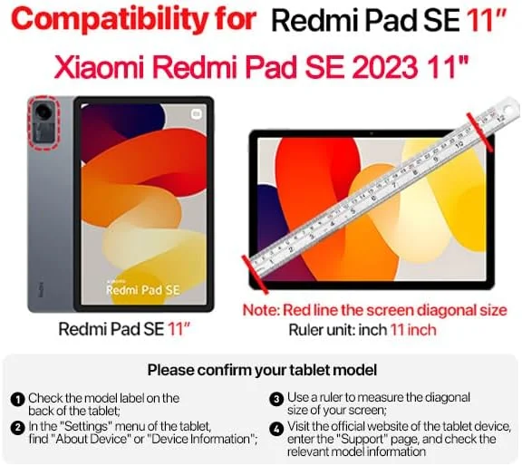 کیف محافظ کودکانه RollinCase برای شیائومی Redmi Pad SE 11 اینچی (2023)، کیف محافظ سبک وزن EVA ضد ضربه با دسته و بند شانه، آبی