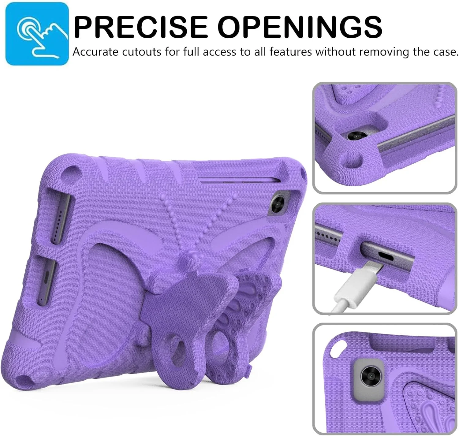 کیف مسافرتی تبلت سازگار با تبلت Lenovo Tab M8 نسل 4 اینچ 8 مدل 2023 TB-300FU/TB-300XU، سبک وزن، ضد ضربه، محافظ کودکانه، بند شانه، پروانه، کاور