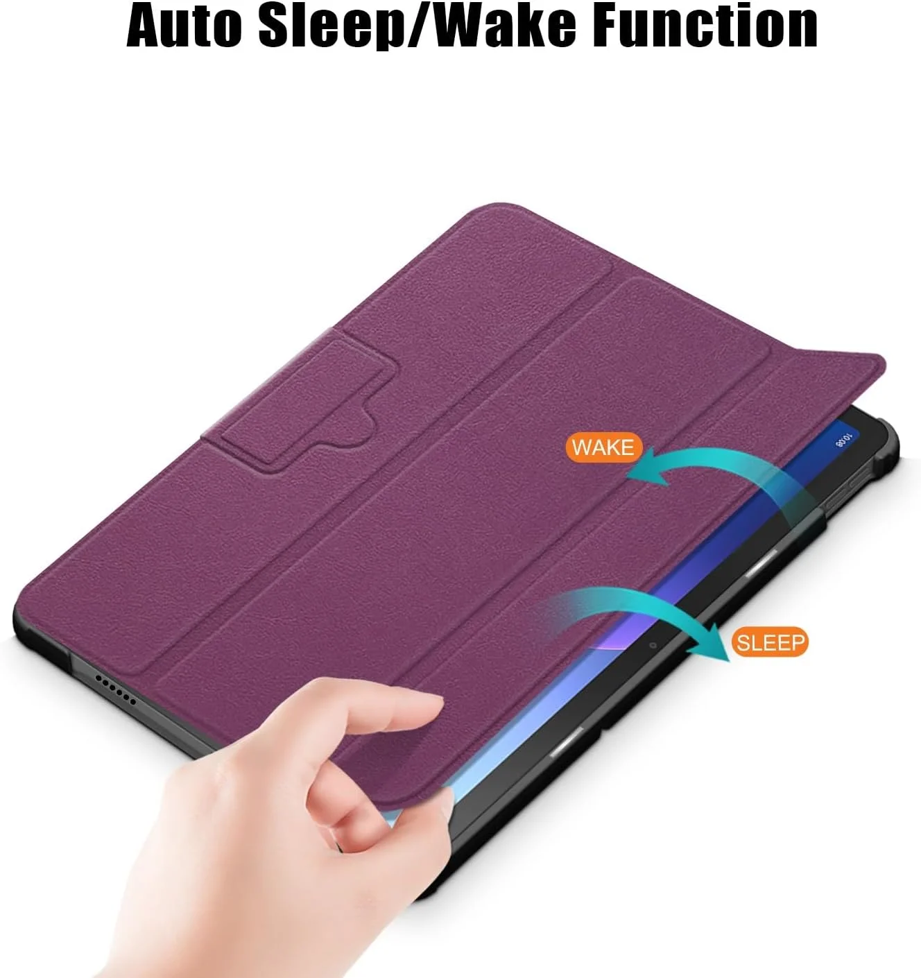 کیف تبلت مسافرتی سازگار با تبلت لنوو تب M10 پلاس 2022 10.6 اینچی TB-125F/128F، کیف تبلت هوشمند سه تایی، کیف سخت و سبک وزن فوق العاده باریک سازگار با کامپیوتر با پوشش پشتی