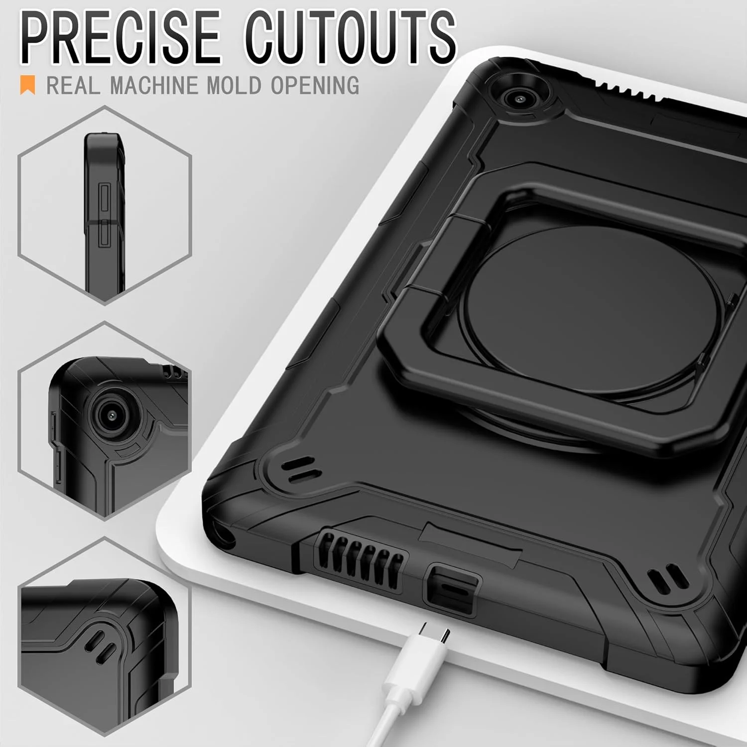 کیف تبلت مسافرتی سازگار با لنوو تب 10.1 (TB-311XU) / K10C TB311FU 2025، مقاوم در برابر ضربه و افتادن، ساخته شده از PC و سیلیکون با جذب شوک، دارای پایه تاشو. Protec