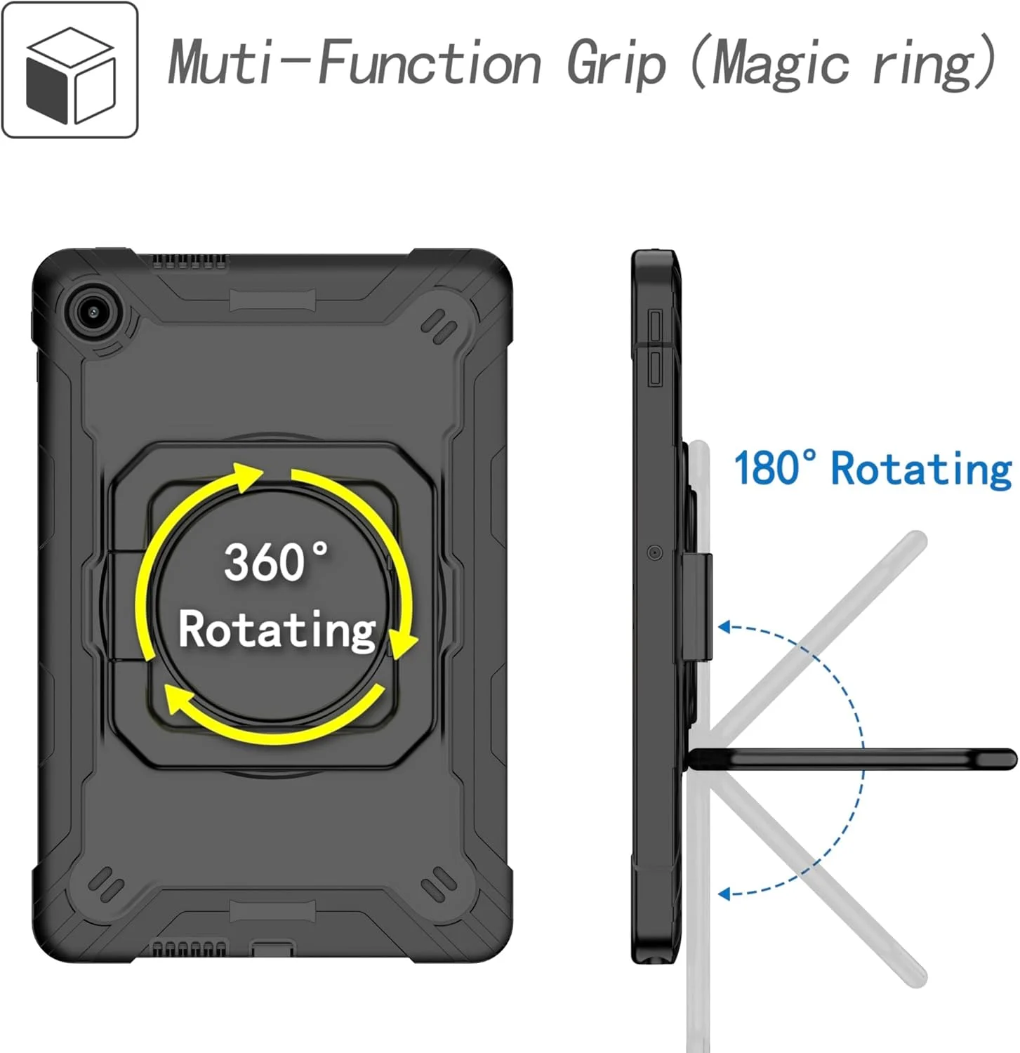 کیف تبلت مسافرتی سازگار با لنوو تب 10.1 (TB-311XU) / K10C TB311FU 2025، مقاوم در برابر ضربه و افتادن، ساخته شده از PC و سیلیکون با جذب شوک، دارای پایه تاشو. Protec