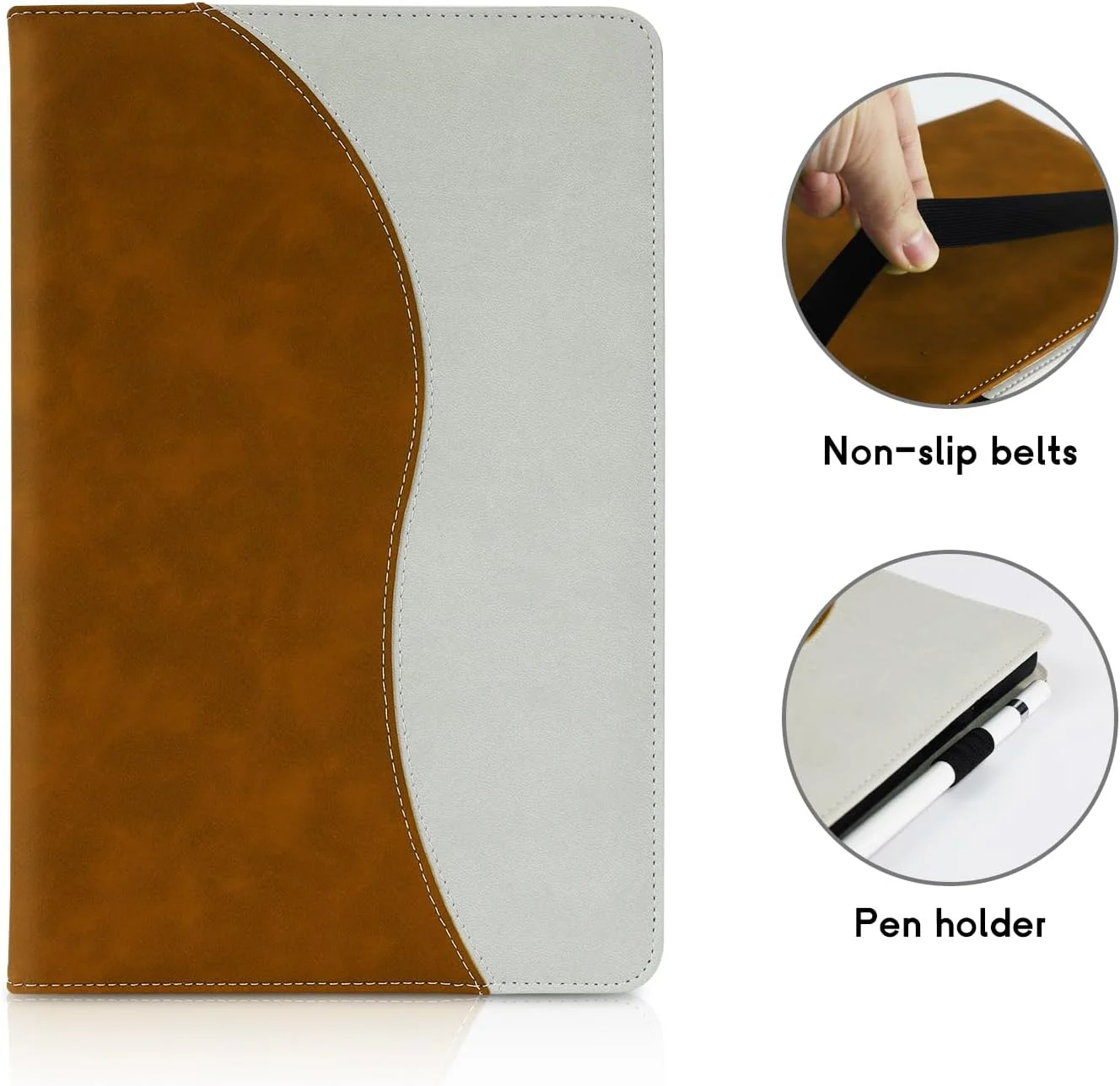 کاور ساکتاپی برای تبلت لنوو تب M11 2024، محافظ چرمی PU بسیار نازک با قابلیت استند و جای قلم، مناسب برای تبلت لنوو تب M11 TB330 2024 سایز 11 اینچ، مدل Folio Flip Cover، رنگ قهوه ای
