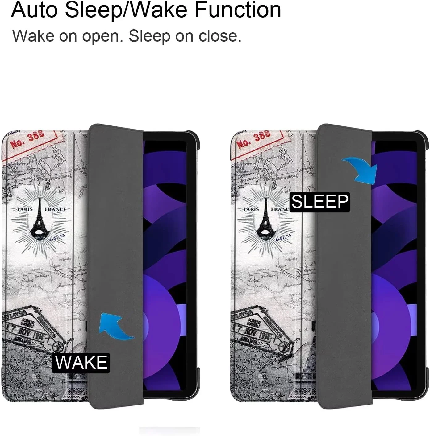 کیف تبلت RanTuo برای لنوو پد پلاس، چرم PU، سبک و نازک، ضد آب، ضد گرد و غبار، قاب محافظ ضد افتادن برای لنوو پد پلاس. (برج آهنی)