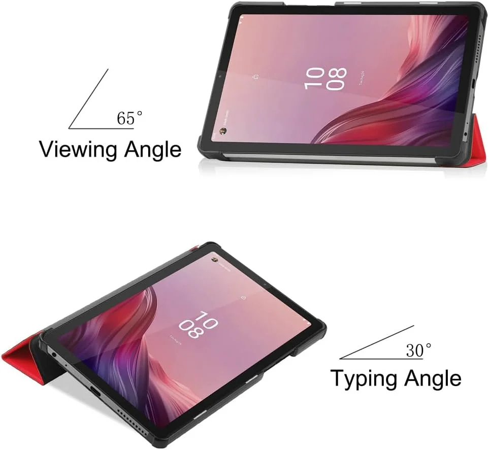 کاور کاستر Kepuch برای Lenovo Tab M9 TB-310FU - کاور سخت و فوق العاده نازک چرمی PU برای Lenovo Tab M9 TB-310FU - قرمز