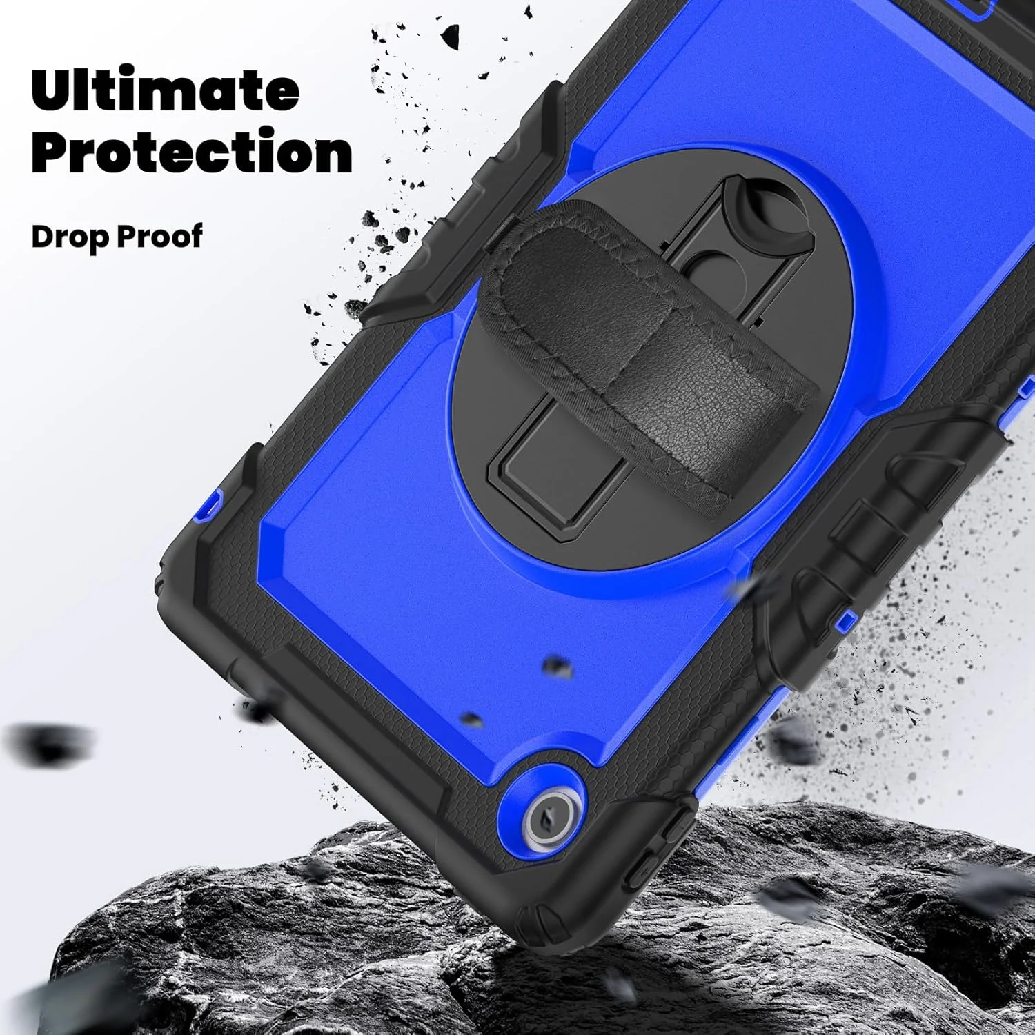 کاور تبلت Gruattreay سازگار با لنوو تب 10.1 اینچ 2025، کاور سیلیکونی EVA ضد ضربه و ضد افتادن با بند شانه، پایه چرخان 360 درجه (مشکی)