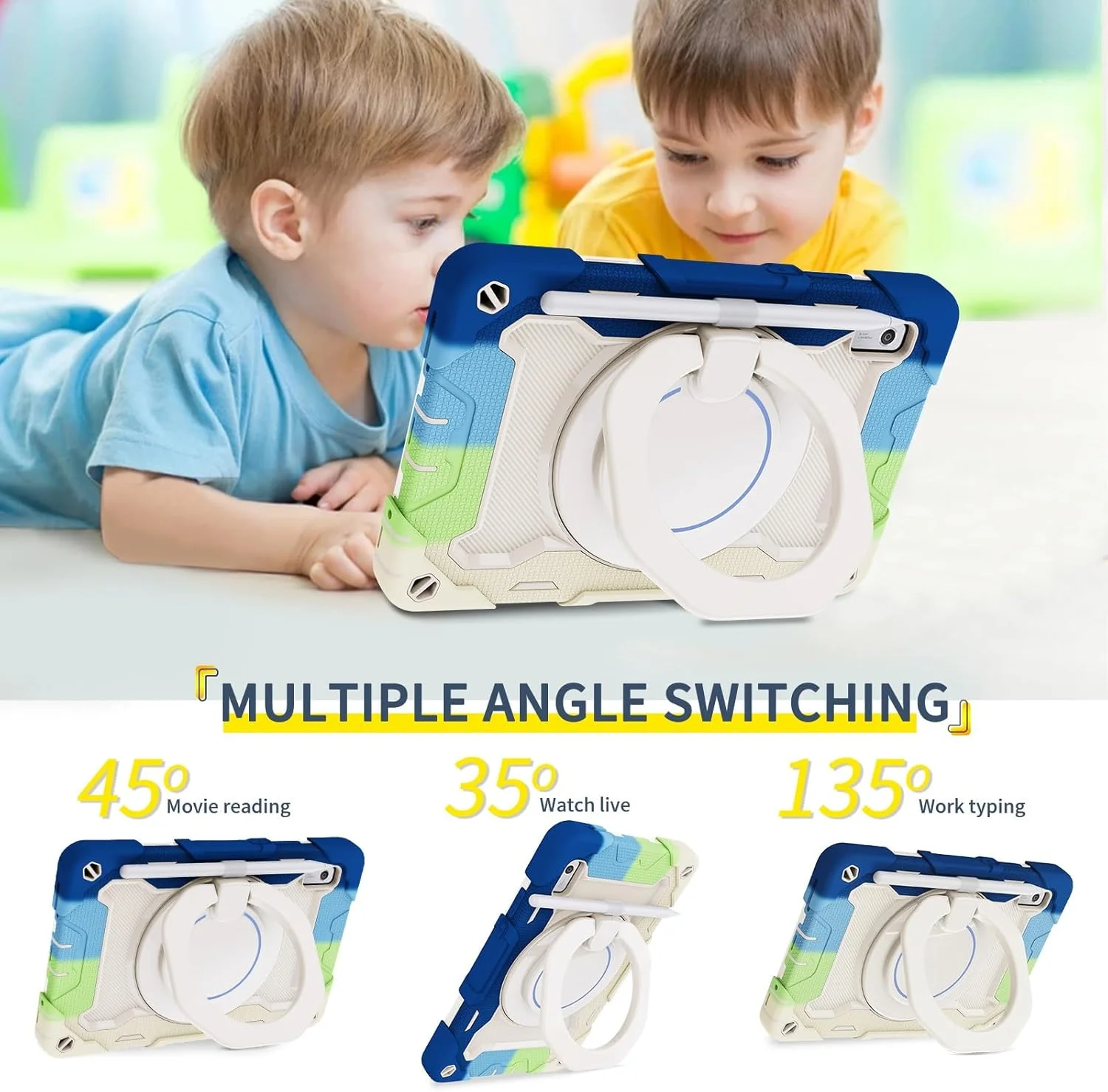 Travel with Tablet Case Compatible with Lenovo Tab M9 TB-310FU Cover Compatible with Tablet Compatible with Kids Released in 2023, Rugged Protective Case with Rotating Handle Case Cover