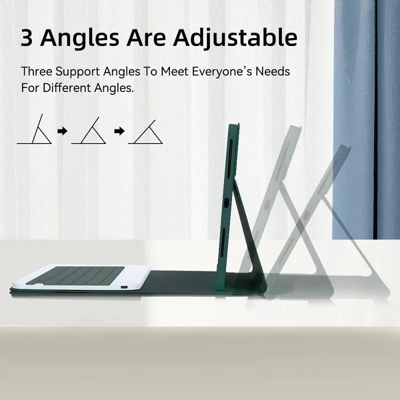 کیف کیبورد برای تبلت 10.6 اینچی Lenovo Tab M10 Plus نسل 3 سال 2022، کیبورد بی‌سیم با پوشش محافظ چند زاویه‌ای و ماوس، حاشیه سیلیکونی نرم PU (بنفش، دارای نور پس زمینه و ماوس)