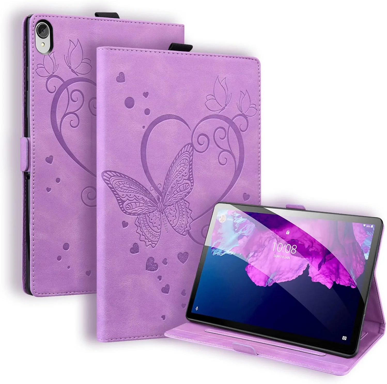 کیف تبلت SLLMYYX سازگار با لنوو تب P11 2020/تب P11 پلاس 2021 11 اینچ، جلد هوشمند چرمی PU طرح پروانه عشق (بنفش) کیف تبلت SLLMYYX سازگار با لنوو تب P11 2020/تب P11 پلاس 2021 11 اینچ، جلد هوشمند چرمی PU طرح پروانه عشق (بنفش)