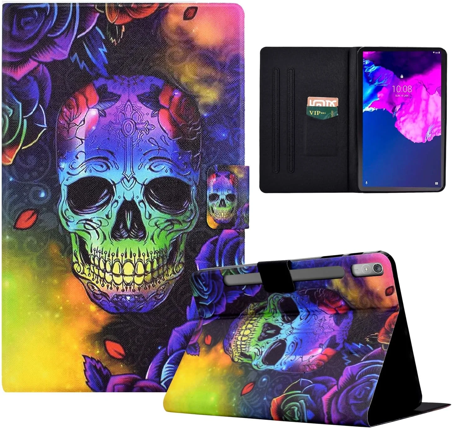 کیف تبلت لنوو LSPCASA P11 Pro نسل 2، کیف چرمی PU تاشو، پشتیبانی از حالت بیدار/خواب خودکار، طرح Bone کیف تبلت لنوو LSPCASA P11 Pro نسل 2، کیف چرمی PU تاشو، پشتیبانی از حالت بیدار/خواب خودکار، طرح Bone