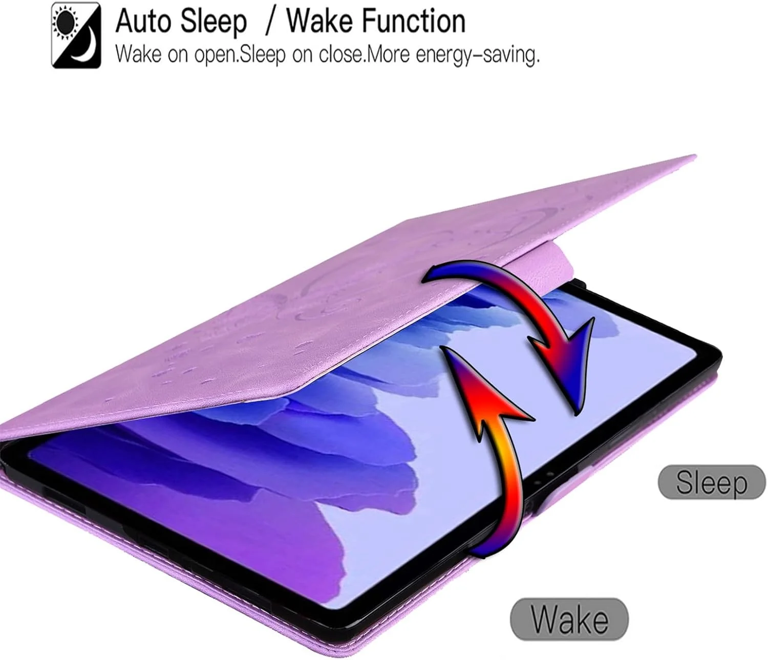 کیف تبلت SLLMYYX سازگار با لنوو تب P11 2020/تب P11 پلاس 2021 11 اینچ، جلد هوشمند چرمی PU طرح پروانه عشق (بنفش)