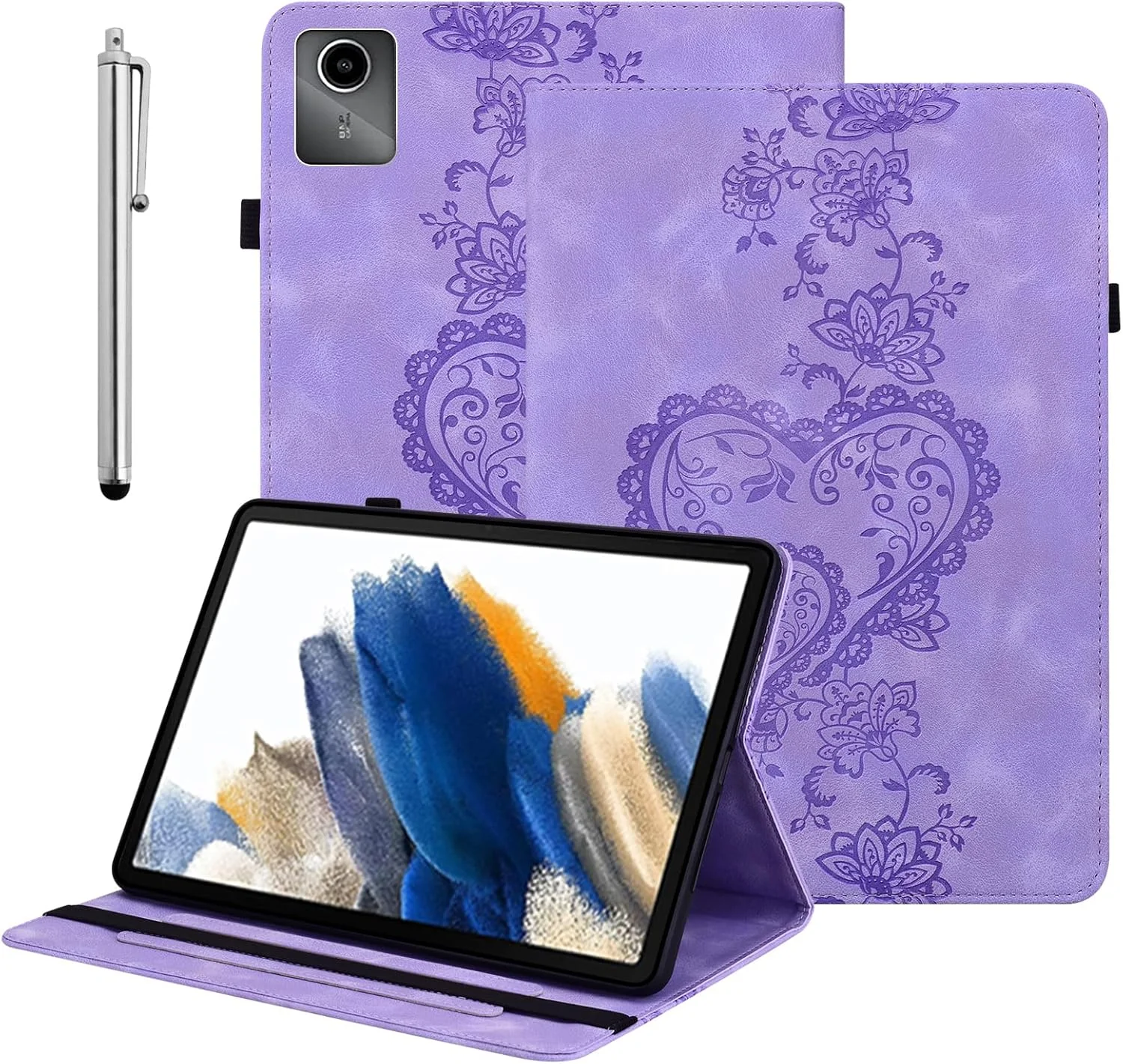کیف تبلت BOLELAW چرمی برای لنوو تب M11 (TB330FU/TB330XU) 11 اینچ 2024، کیف تبلت با قابلیت استند و جای کارت، رنگ بنفش کیف تبلت BOLELAW چرمی برای لنوو تب M11 (TB330FU/TB330XU) 11 اینچ 2024، کیف تبلت با قابلیت استند و جای کارت، رنگ بنفش