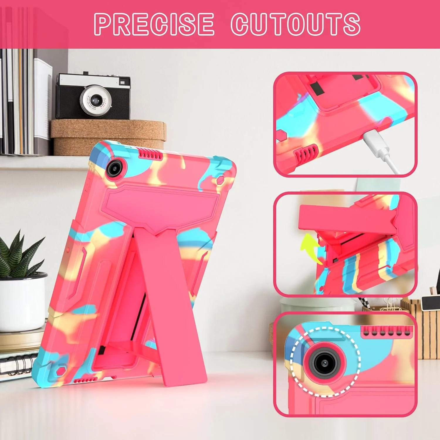 کیف محافظ کودکانه تبلت مناسب برای لنوو تب 10.1 (TB-311XU) / کیف کودکانه K10C TB311FU با استند، ضد ضربه، کیف مقاوم در برابر ضربه، محافظت سه در یک