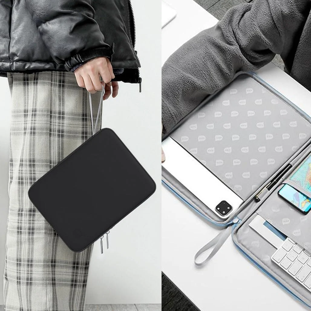 کیف حمل آیپد سازگار با آیپد 9-11 اینچی، کیف آستین تبلت، کیف محافظ تبلت، کیف سازمان دهنده برای آیپد پرو 11 2022-2018، آیپد 10.9 اینچی نسل 10، آیپد 10.2 اینچی نسل 9/8/7 (مشکی)