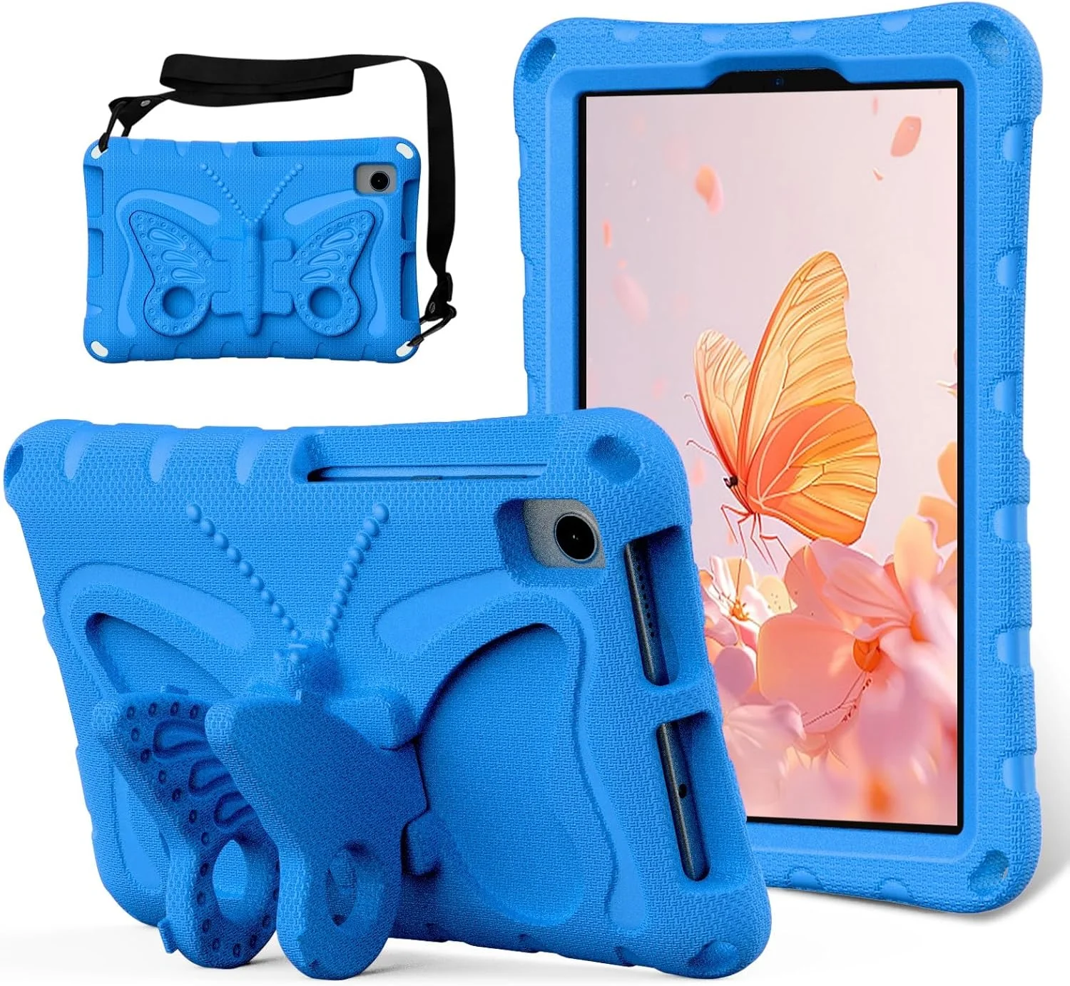 کیف تبلت مناسب برای تبلت لنوو تب M8 TB-8705N 8.0 اینچ، کاور محافظ سبک و مقاوم در برابر ضربه، پوشش کامل، مناسب برای کودکان به همراه بند شانه، طرح پروانه