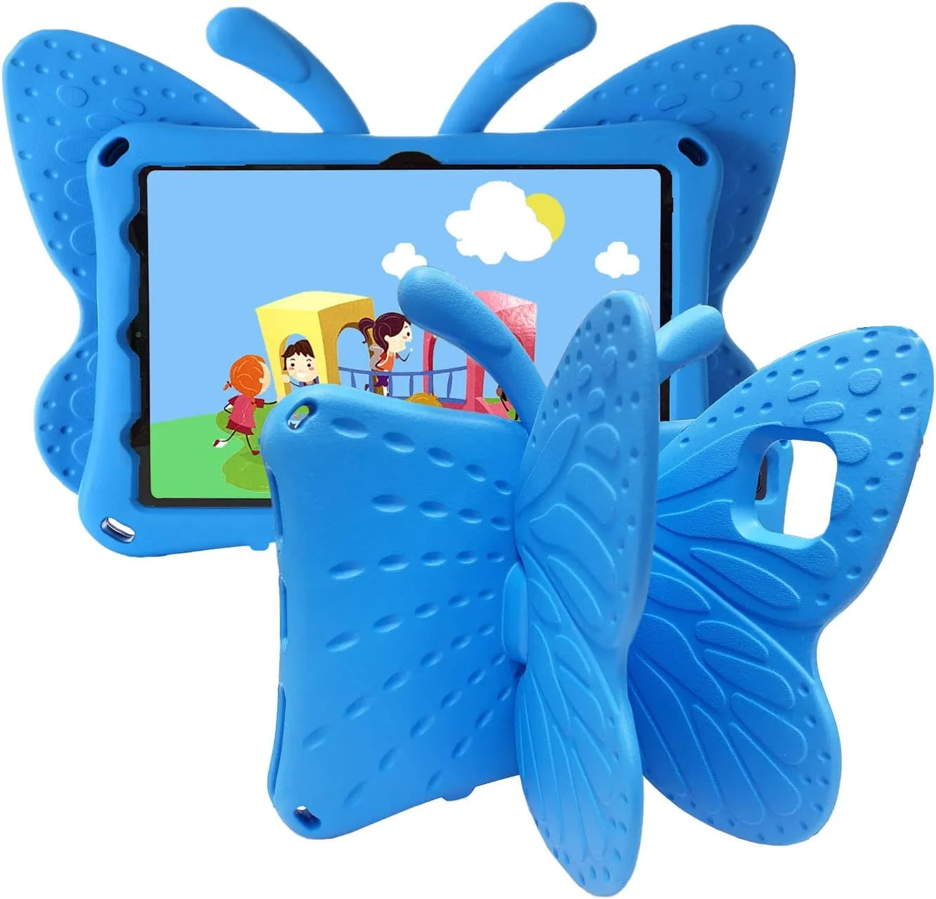 کیف تبلت کودکانه nincyee برای Lenovo Tab M10 HD نسل دوم 10.1 اینچ 2020، روکش مقاوم در برابر ضربه EVA با نگهدارنده مداد، پایه تاشو، کیف کارتونی طرح پروانه ای برای کودکان