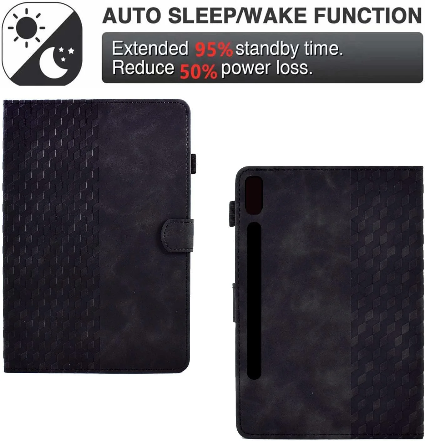 Rosbtib Case for Lenovo Tab P11 Pro (2nd Gen)/Pad Pro 2022 11.2 Inch, PU Leather Protective Case with Stand Function, Card Slot, Magnetic Tablet Case for Lenovo Tab P11 Pro 2nd Gen - Black