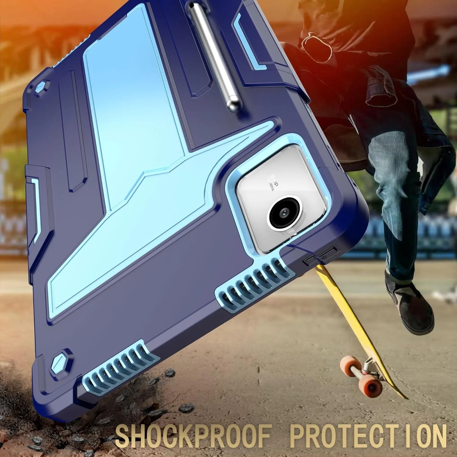 کیف تبلت مسافرتی سازگار با Lenovo Tab M11 TB-330FU/Lenovo Xiaoxin Pad 2024 TB-331FC، با استند، کیف هیبریدی سه لایه، مقاوم در برابر ضربه و ضد افتادن. محافظت از تبلت