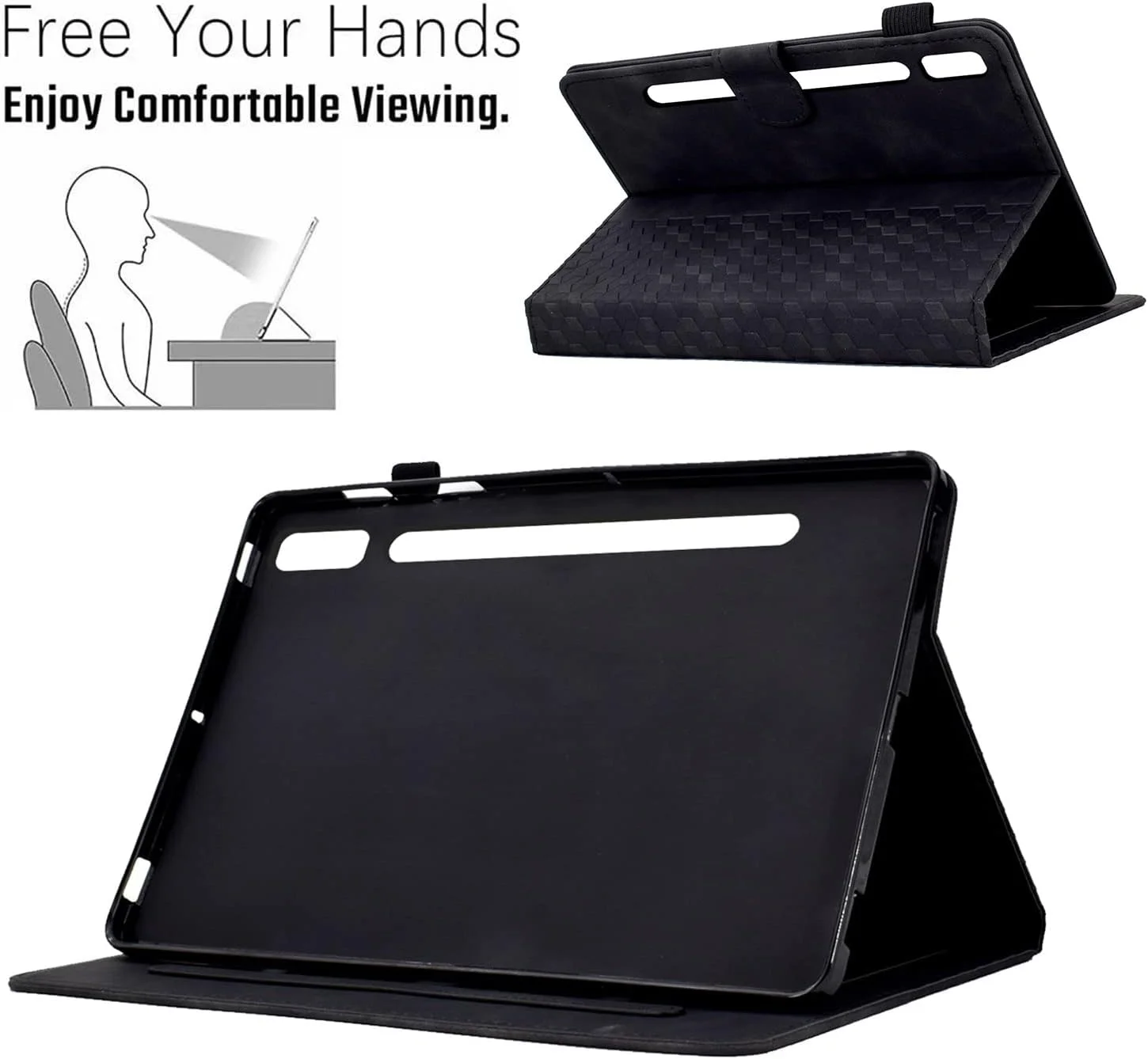 Rosbtib Case for Lenovo Tab P11 Pro (2nd Gen)/Pad Pro 2022 11.2 Inch, PU Leather Protective Case with Stand Function, Card Slot, Magnetic Tablet Case for Lenovo Tab P11 Pro 2nd Gen - Black