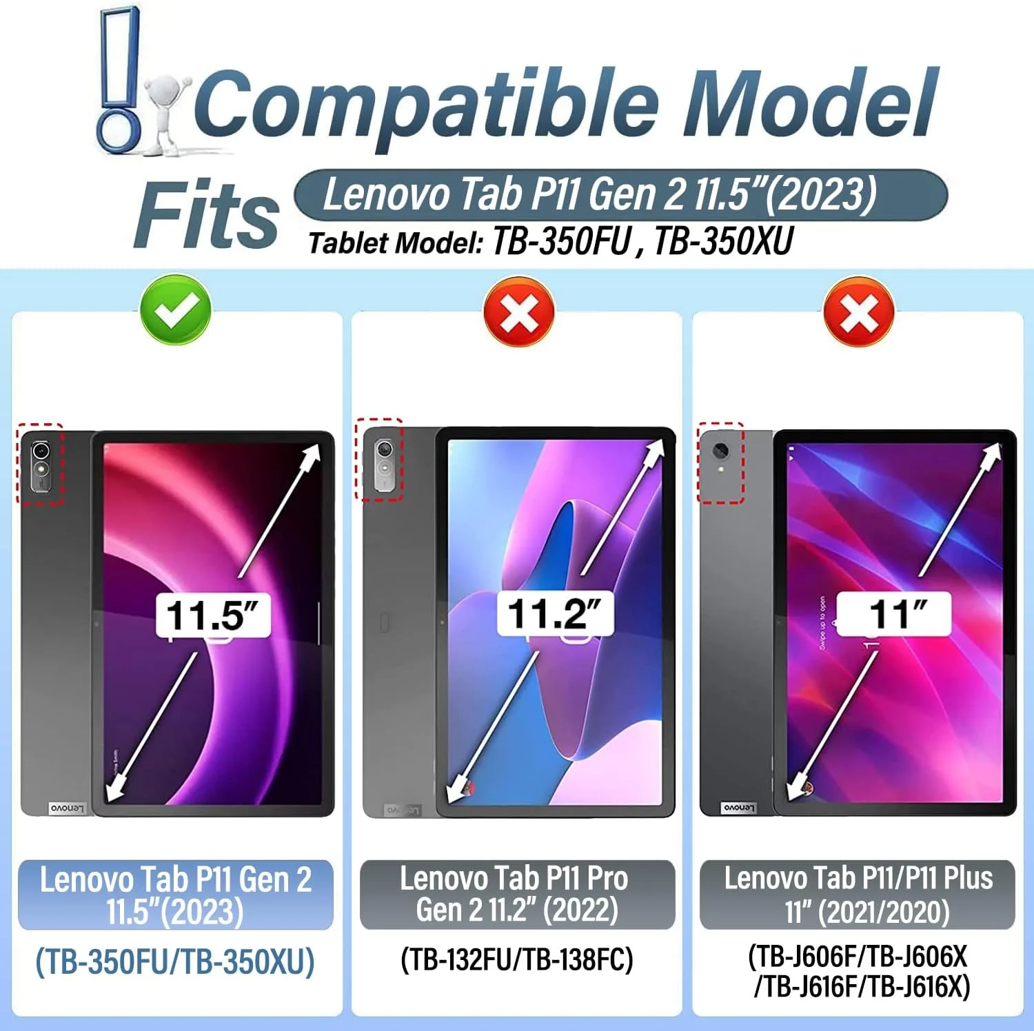 کیبورد لمسی نور پس زمینه DKAHOEE برای Lenovo Tab P11 نسل دوم 11.5 اینچی (TB350FU / TB350XU) 2023، کیبورد بی سیم با نور پس زمینه 3 ناحیه ای با کاور باریک برای تبلت 11.5 اینچی Lenovo Tab P11 Gen 2