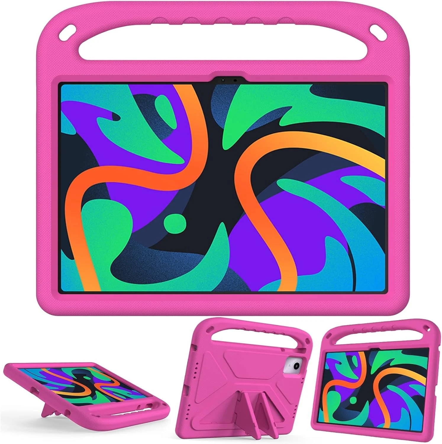 کیف محافظ تبلت سازگار با تبلت Lenovo Tab M11 TB-330FU/Lenovo Xiaoxin Pad 2024 TB-331FC، کیف محافظ سبک وزن EVA ضد ضربه مناسب کودکان، با دسته و بند شانه