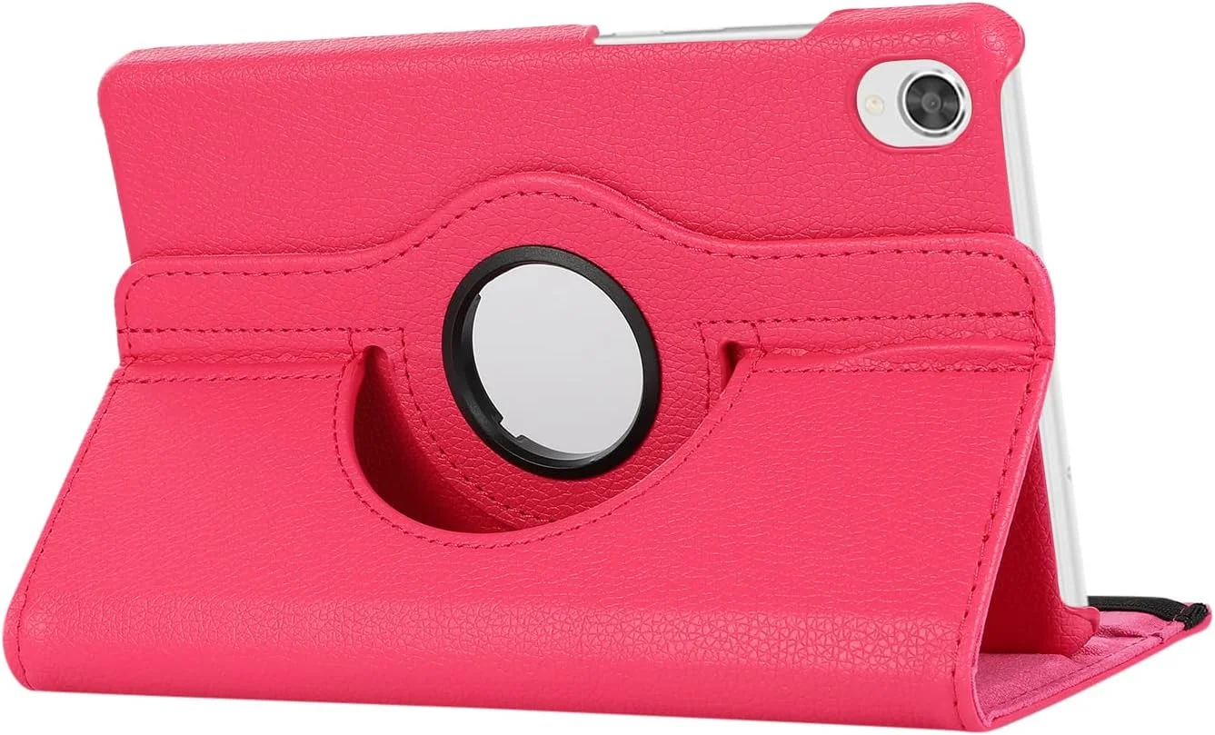 کیف تیانتا برای لنوو M8 HD TB-8505F، با پایه تاشو چرخان 360 درجه، جلد محافظ چرمی PU باریک و هوشمند برای لنوو M8 FHD TB-8705F 8 اینچ - رز