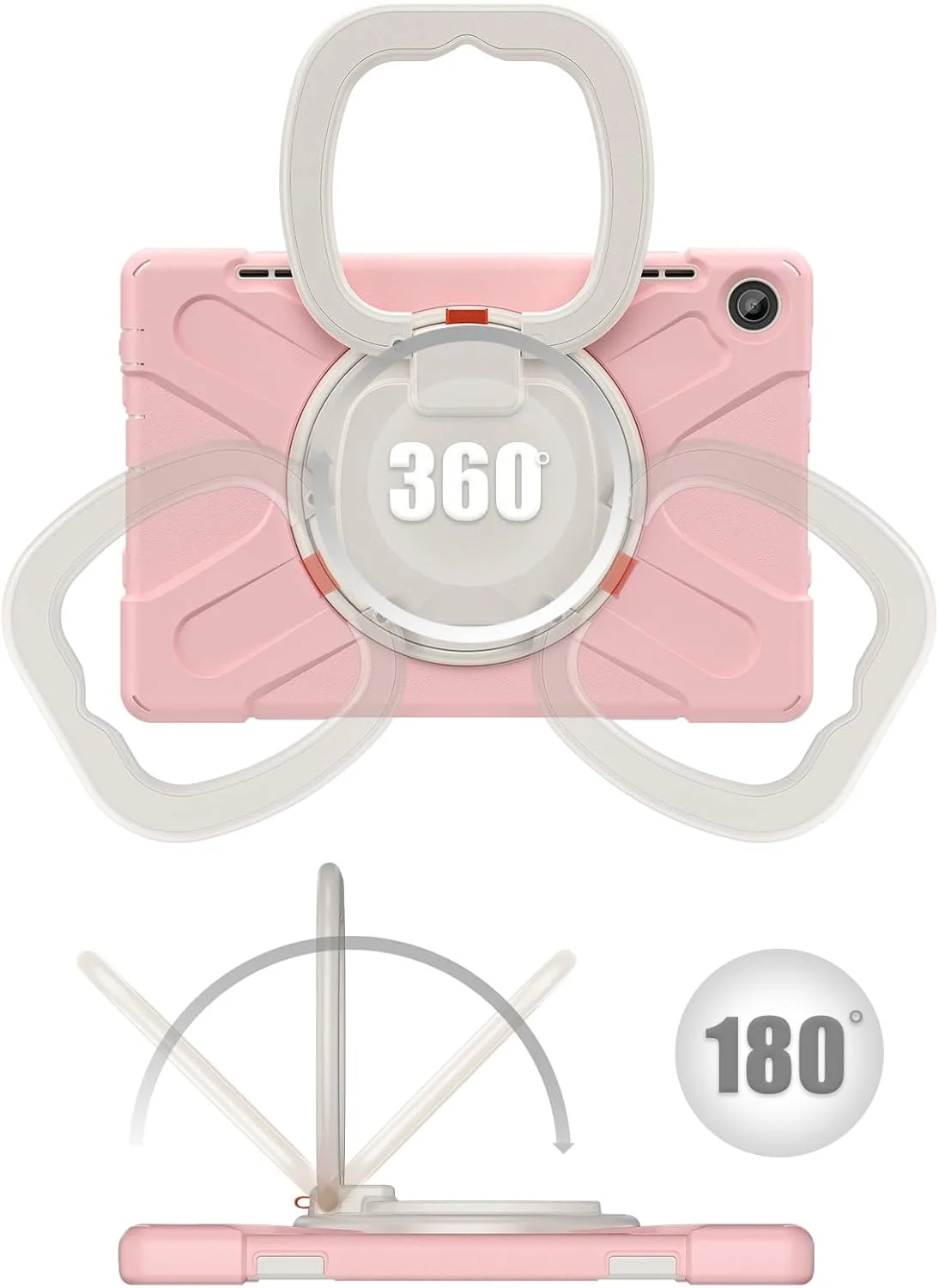 کیف تبلت مناسب برای Lenovo Tab M10 HD 2022 نسل سوم 10.1 اینچی TB-328FU/TB-328XU، کیف مقاوم در برابر ضربه با پایه چرخان 360 درجه، بند شانه / بند شانه مناسب برای تبلت