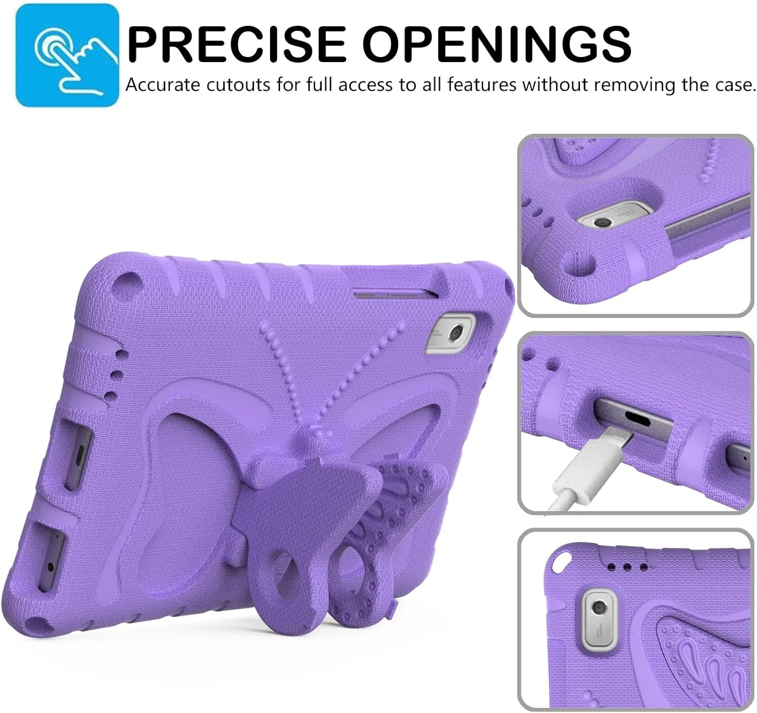 کیف محافظ تبلت سازگار با تبلت Lenovo Tab M9 سایز 9 اینچ مدل 2023، کیف محافظ سبک وزن EVA مقاوم در برابر ضربه با بند شانه، کیف کودکانه با پایه، کیف تبلت مناسب منزل (بنفش) کیف محافظ تبلت سازگار با تبلت Lenovo Tab M9 سایز 9 اینچ مدل 2023، کیف محافظ سبک وزن EVA مقاوم در برابر ضربه با بند شانه، کیف کودکانه با پایه، کیف تبلت مناسب منزل (بنفش)