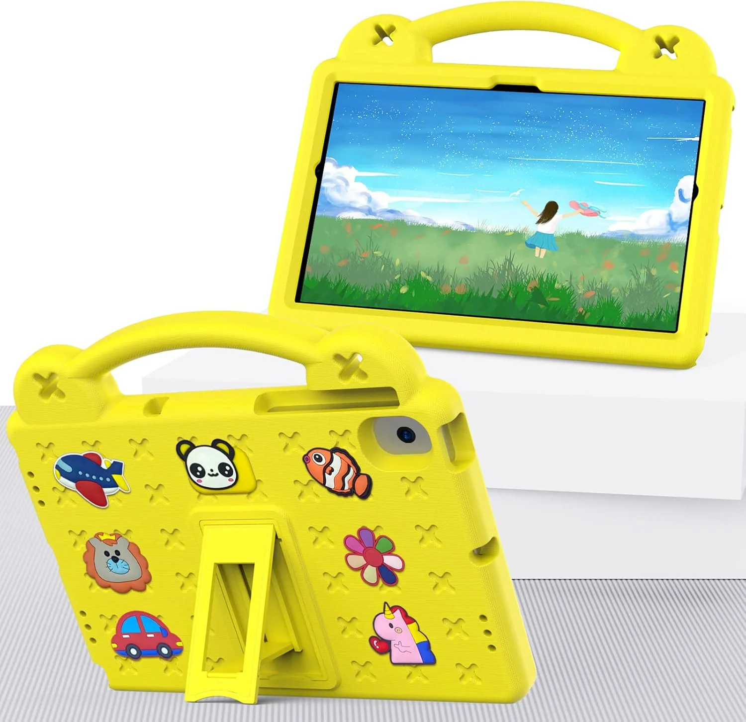 کیف تبلت مناسب برای لنوو تب M10 HD 2020 X306X X306F/ M10 Plus (نسل دوم) TB-X606F، مناسب کودکان، کارتونی، عروسکی زیبا، استند با دسته، فوم EVA سبک وزن، ضد ضربه، زرد کیف تبلت مناسب برای لنوو تب M10 HD 2020 X306X X306F/ M10 Plus (نسل دوم) TB-X606F، مناسب کودکان، کارتونی، عروسکی زیبا، استند با دسته، فوم EVA سبک وزن، ضد ضربه، زرد
