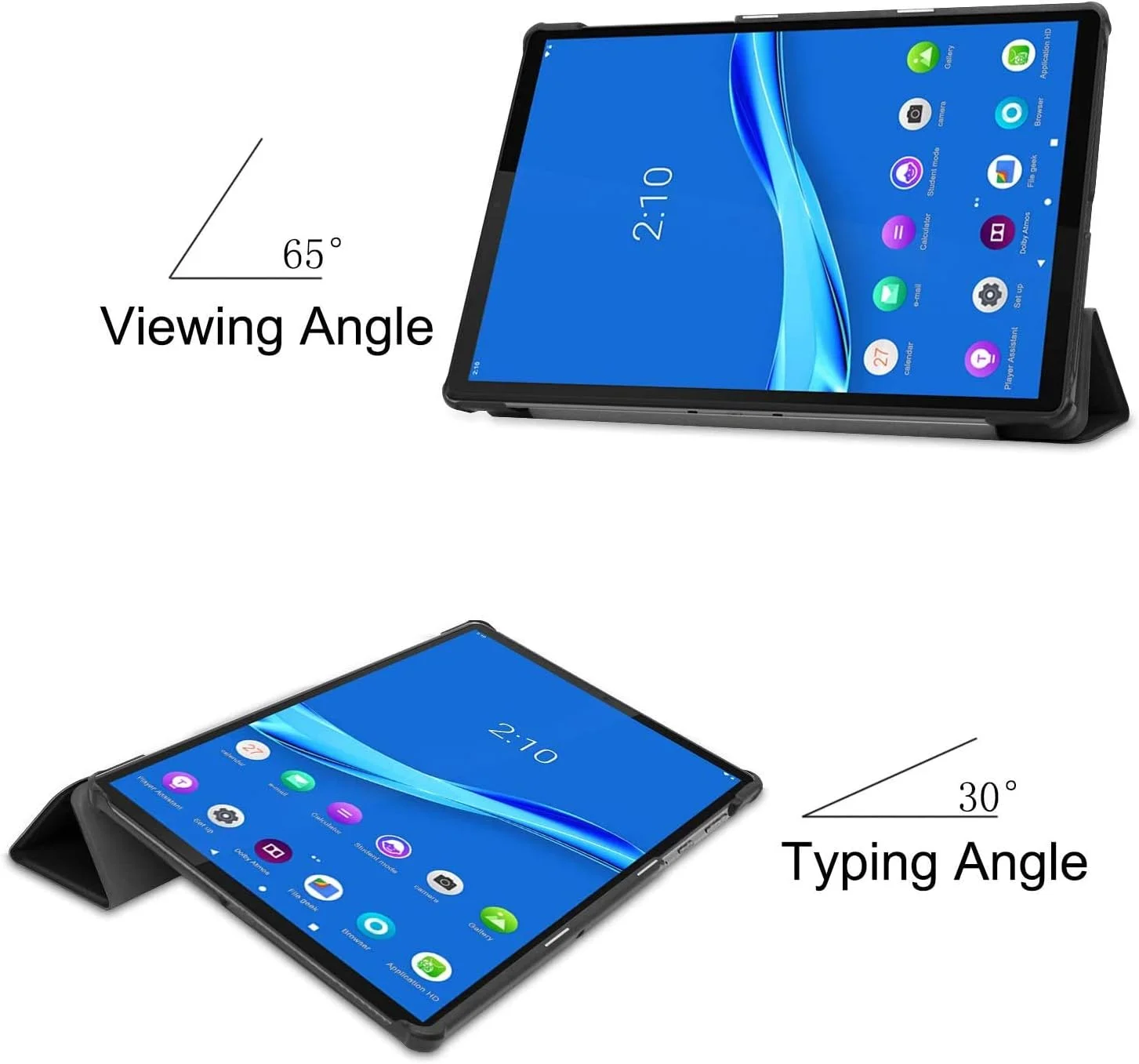 کاور هوشمند سه تایی تاشو با پشت سخت Robustrion برای تبلت لنوو تب M10 HD TB-X505F TB-X505L TB-X505X Byju's (مناسب مدل های 605LC/605FC/M10 FHD Rel نمی باشد) - مشکی