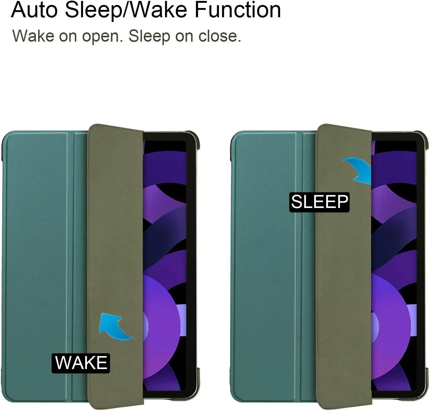 کیف تبلت RanTuo برای لنوو تب M10 (نسل 3)، چرم PU، سبک و نازک، ضد آب، ضد گرد و غبار، قاب محافظ ضد افتادن برای لنوو تب M10 (نسل 3). (سبز تیره)