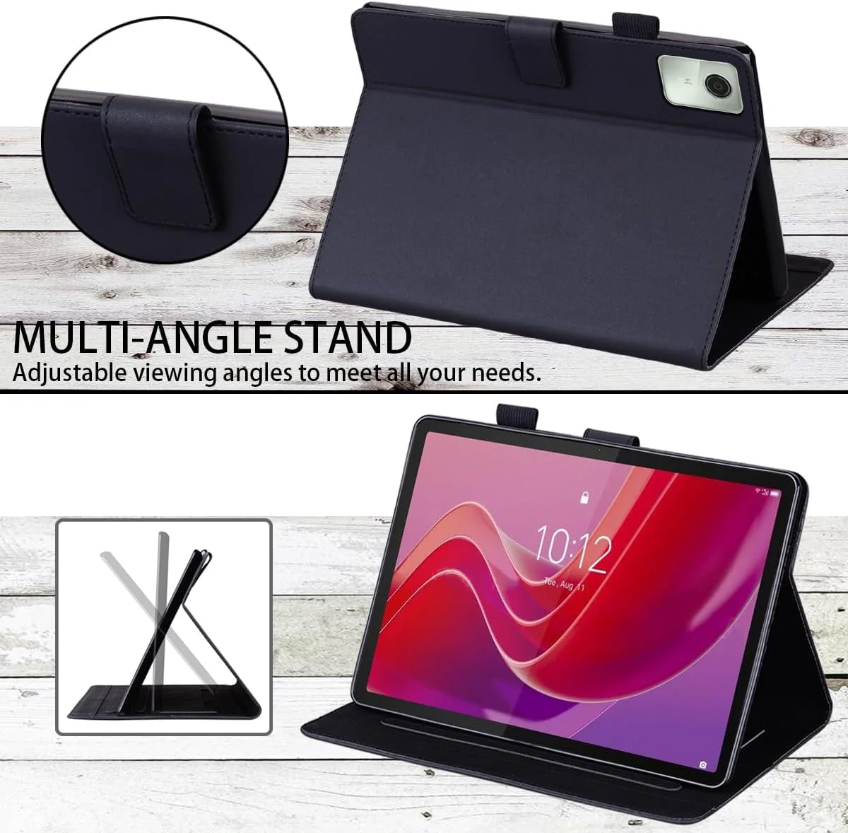 کیف تبلت TEDTIKJT برای لنوو تب M11 پلاس / کاور لنوو تب K11 پلاس 11.45 اینچ 2024، کیف محافظ تبلت چرمی PU تاشو، طرح کارتونی مشکی کیف تبلت TEDTIKJT برای لنوو تب M11 پلاس / کاور لنوو تب K11 پلاس 11.45 اینچ 2024، کیف محافظ تبلت چرمی PU تاشو، طرح کارتونی مشکی