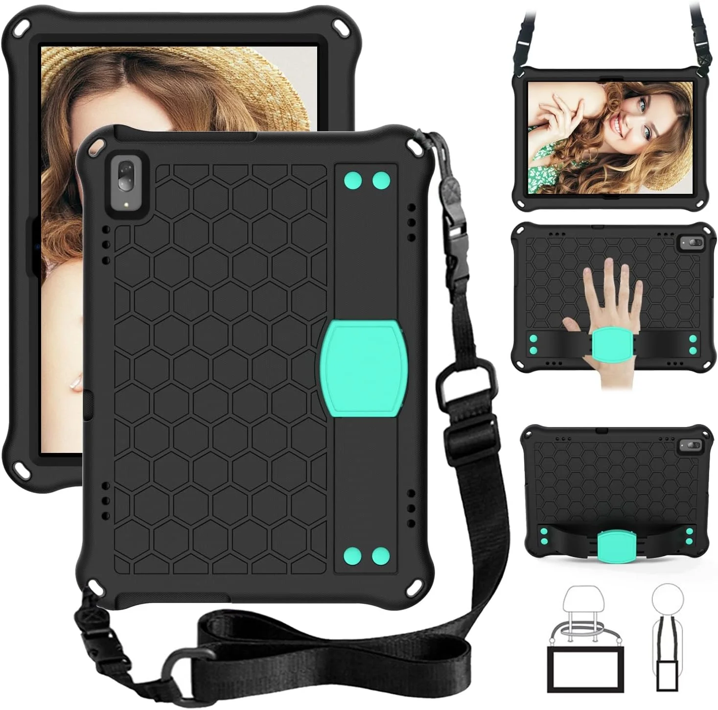 کیف تبلت سازگار با Lenovo Smart Tab M10-TB X605F، سازگار با Lenovo E10 / TB-X104F، کاور EVA با دسته نرم و ضد ضربه قابل حمل