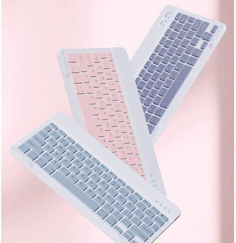 کیبورد Gruattreay سازگار با تبلت Lenovo Tab P11 Gen 2 11.5 اینچی TB350FU مدل 2023، کاور چرمی باریک هوشمند با کیبورد بی‌سیم جداشدنی و ماوس (صورتی)