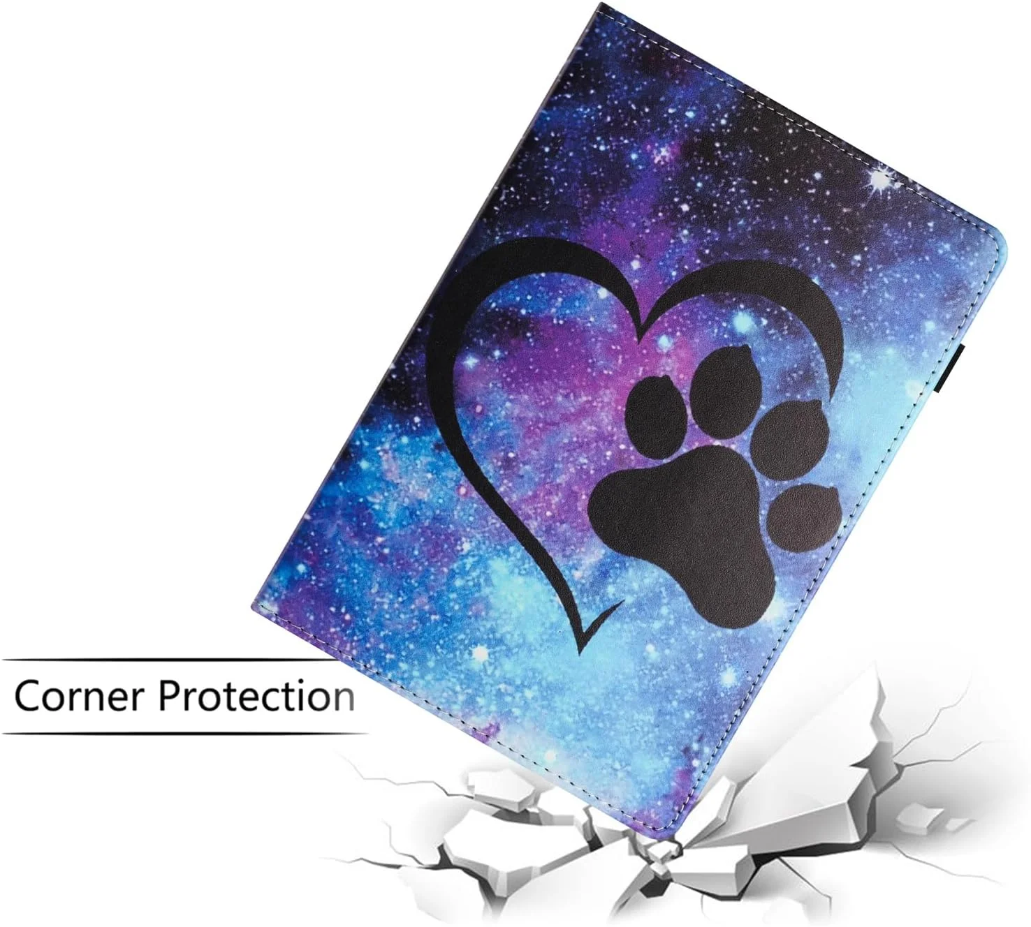 کیف تبلت LSPCASA برای تبلت Lenovo Tab M9 9 اینچی، ساخته شده از مواد PU+TPU، دارای عملکرد استند، محافظ تبلت Lenovo M9 به همراه جای کارت، طرح پنجه گربه و قلب