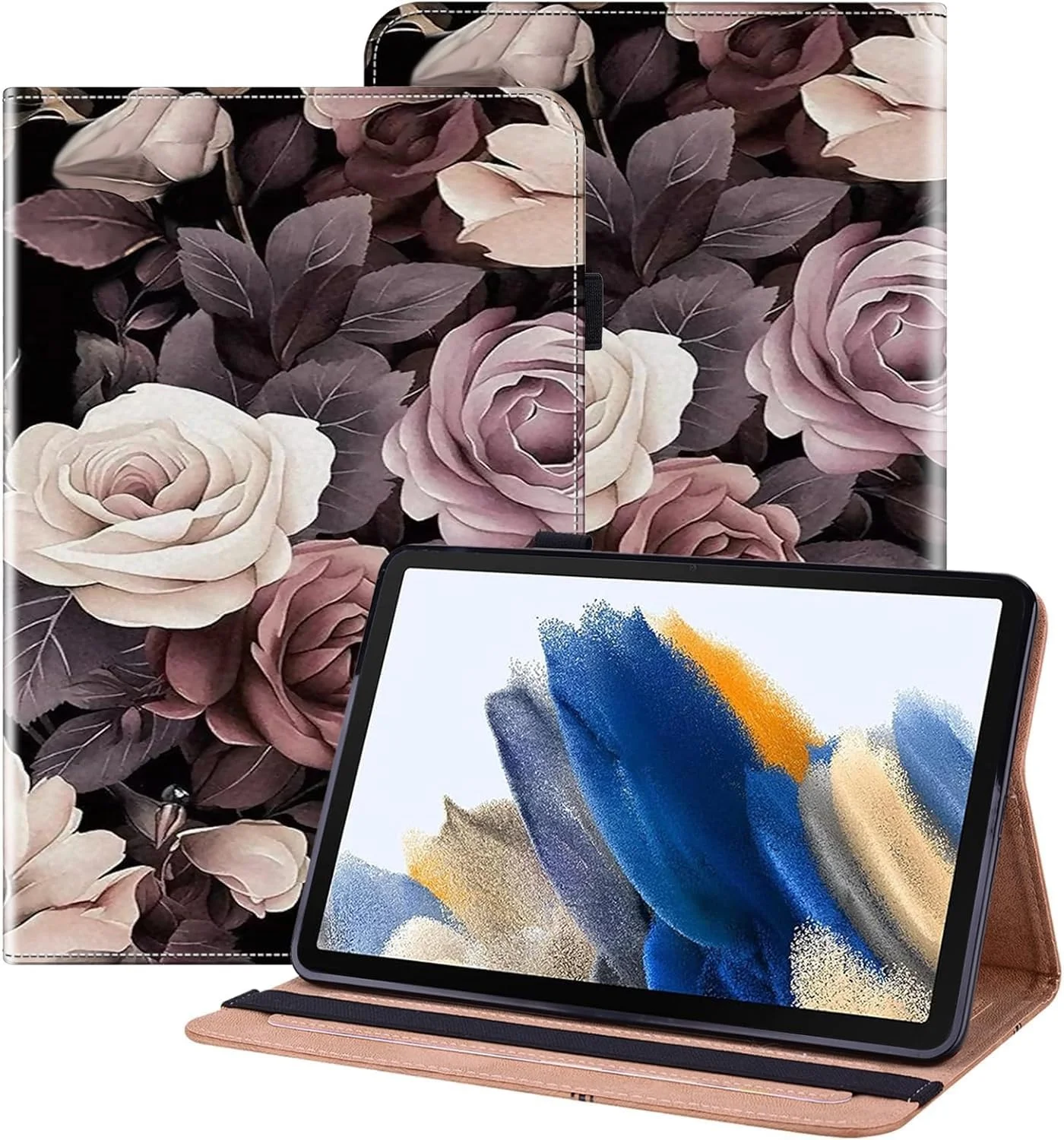 کیف چرمی محافظ تبلت Lenovo Idea Tab Pro 12.7 اینچ 2025 (TB373FU) با جای قلم، جای کارت و قابلیت استند، طرح رز بوته ای کیف چرمی محافظ تبلت Lenovo Idea Tab Pro 12.7 اینچ 2025 (TB373FU) با جای قلم، جای کارت و قابلیت استند، طرح رز بوته ای