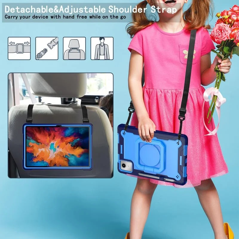 کیف تبلت Nikaque برای تبلت Lenovo Tab M11 با صفحه نمایش 11 اینچ (TB-330FU)، مقاوم در برابر ضربه، دارای استند چرخان 360 درجه و بند شانه، کاور محافظ سبک وزن، سرمه ای کیف تبلت Nikaque برای تبلت Lenovo Tab M11 با صفحه نمایش 11 اینچ (TB-330FU)، مقاوم در برابر ضربه، دارای استند چرخان 360 درجه و بند شانه، کاور محافظ سبک وزن، سرمه ای